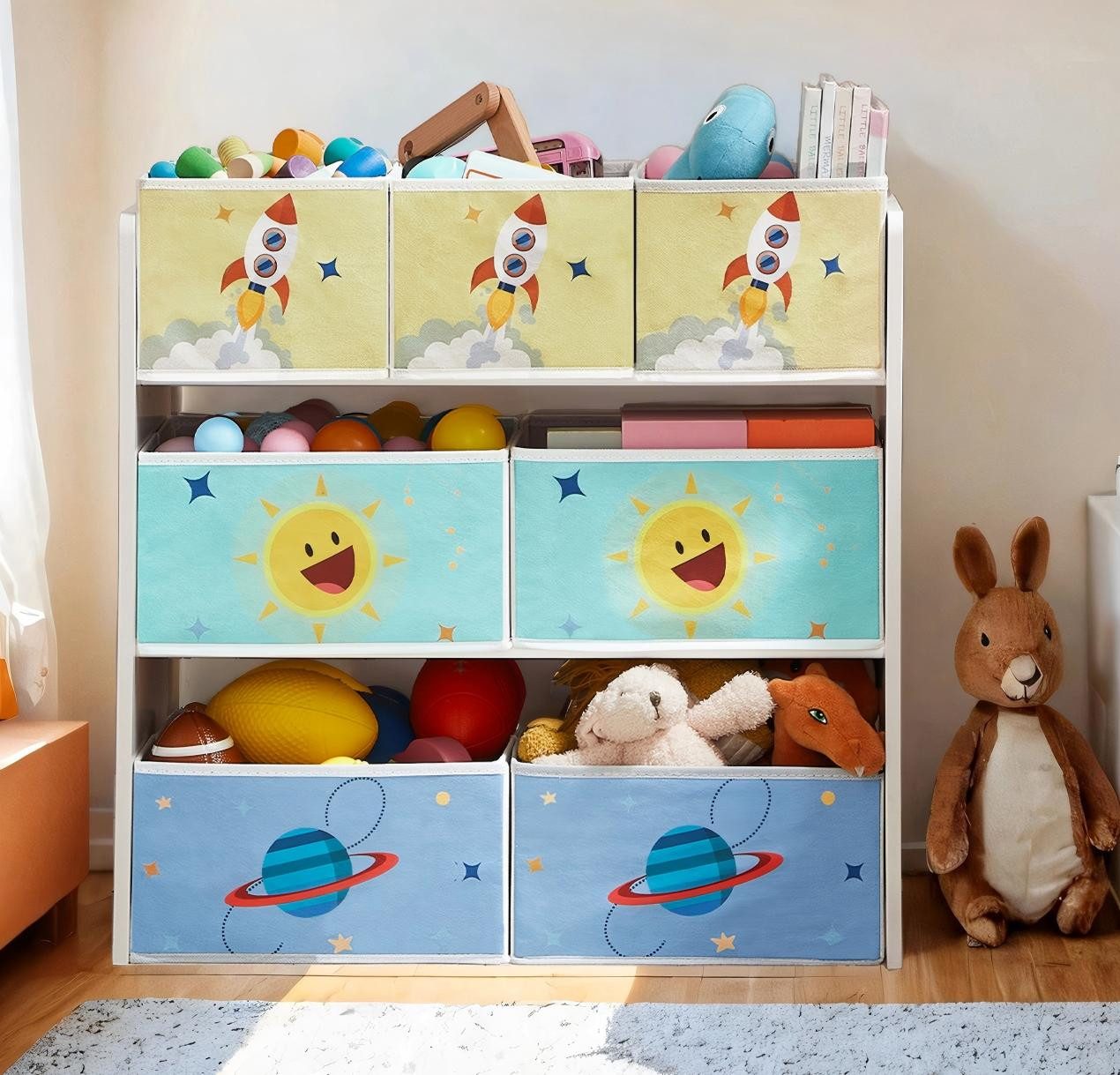 SONGMICS Spielzeugtruhe Kinderregal Bücherregal Kinder, mit Kippschutz, 29, günstig online kaufen