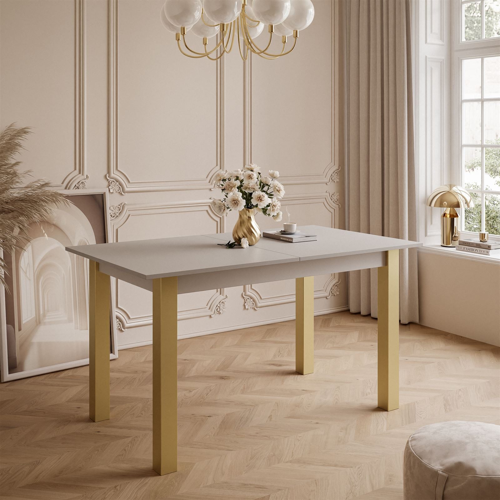 Lookway Esstisch ARTON GOLD ausziehbarer Tisch 140 cm günstig online kaufen