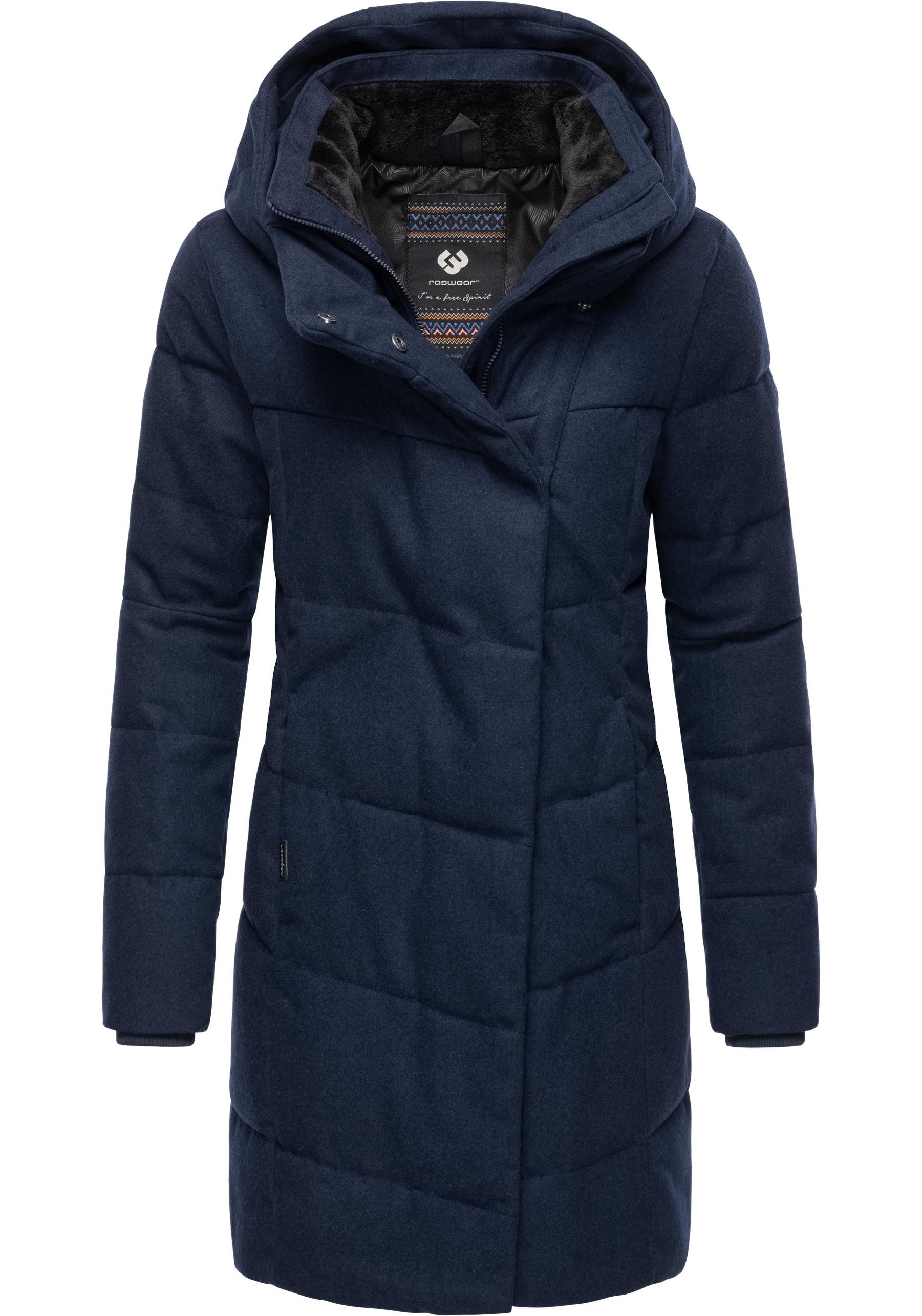 Ragwear Wintermantel Pavla Coat stylischer Damen Steppmantel in Woll-Optik