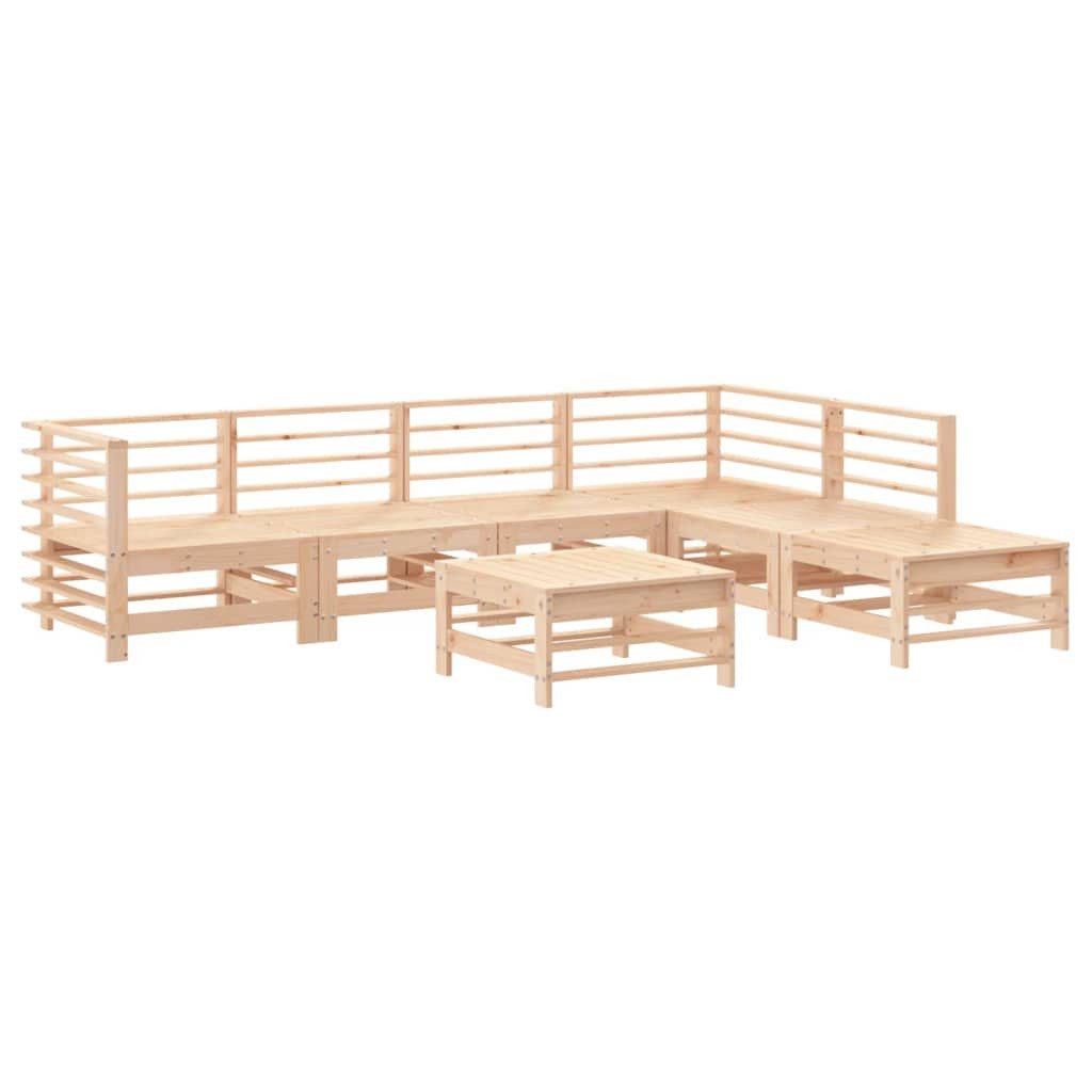 Nettlife Gartenlounge-Set 7-tlg. Massivholz Kiefer Garten-Lounge-Set günstig online kaufen