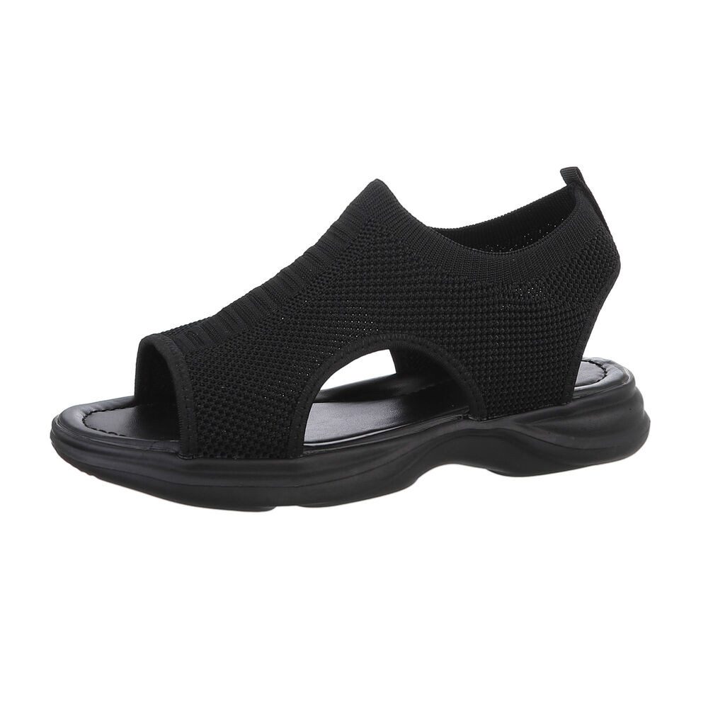 Ital-Design Kinder Schlupfschuhe Freizeit Sandale (86530433) Blockabsatz Sandalen in Schwarz