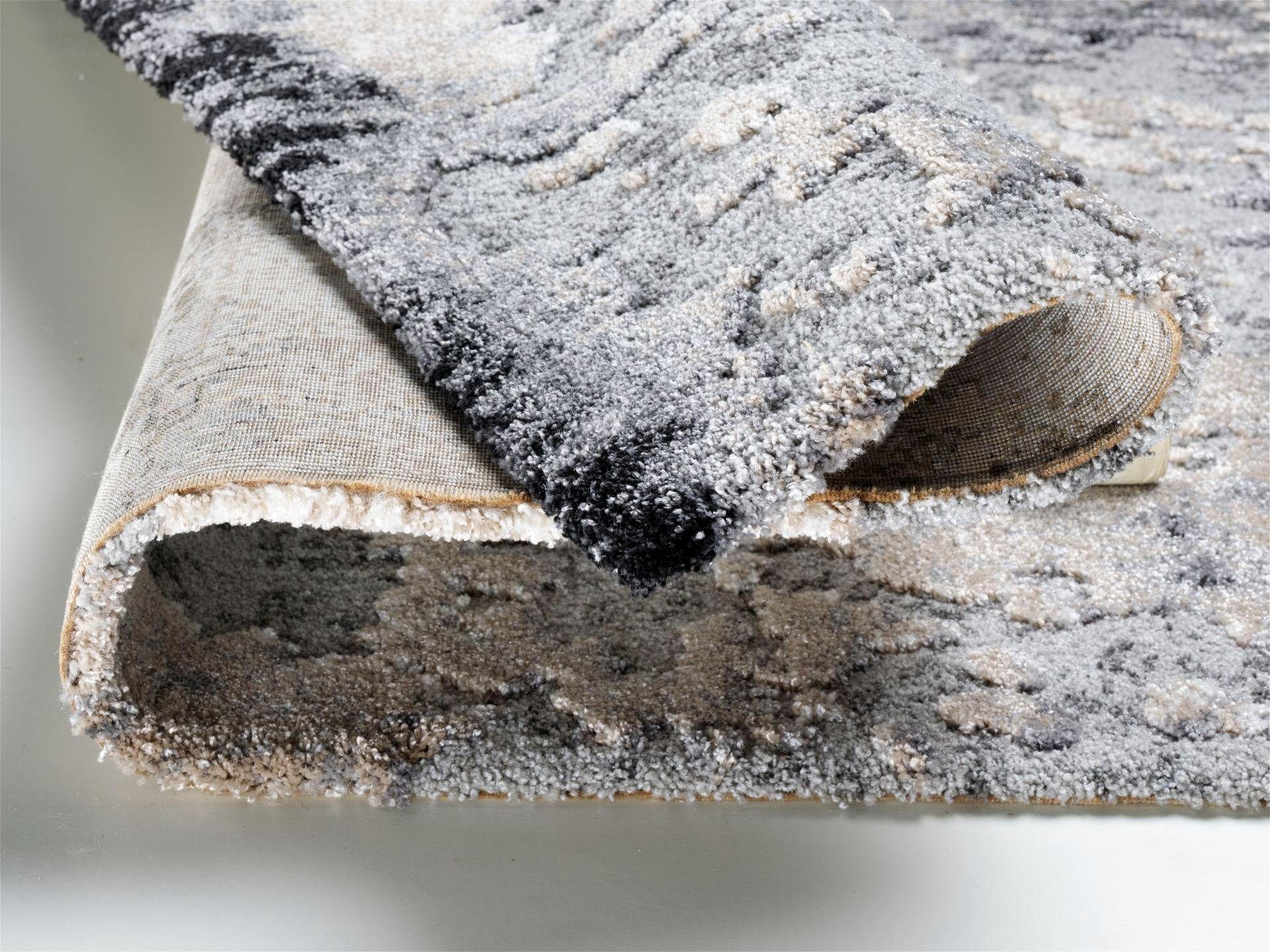 OCI DIE TEPPICHMARKE Teppich JUWEL AWARA, rechteckig, Höhe: 20 mm, Kurzflor, Wohnzimmer, Marmor Optik, Hoch Tief Effekt