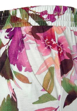 Beachtime Jerseyhose mit Blumendruck und elastischem Bund, Sommerhose, Strandhose