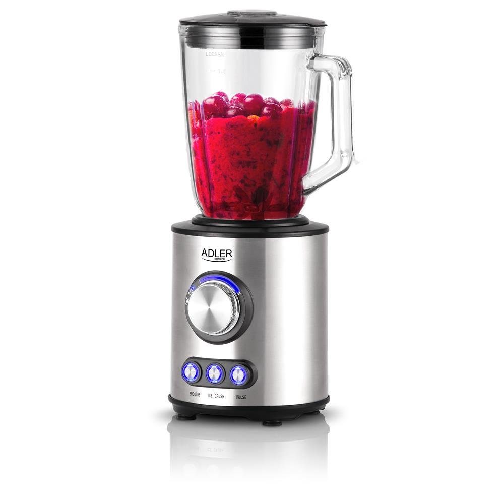 und Eis Mahlen schnelles Glasbehälter, Liter Smoothie, von Crush, AD Effizientes 1700 Lebensmitteln 4078, und Adler mit Standmixer Watt, 1,5 Mischen