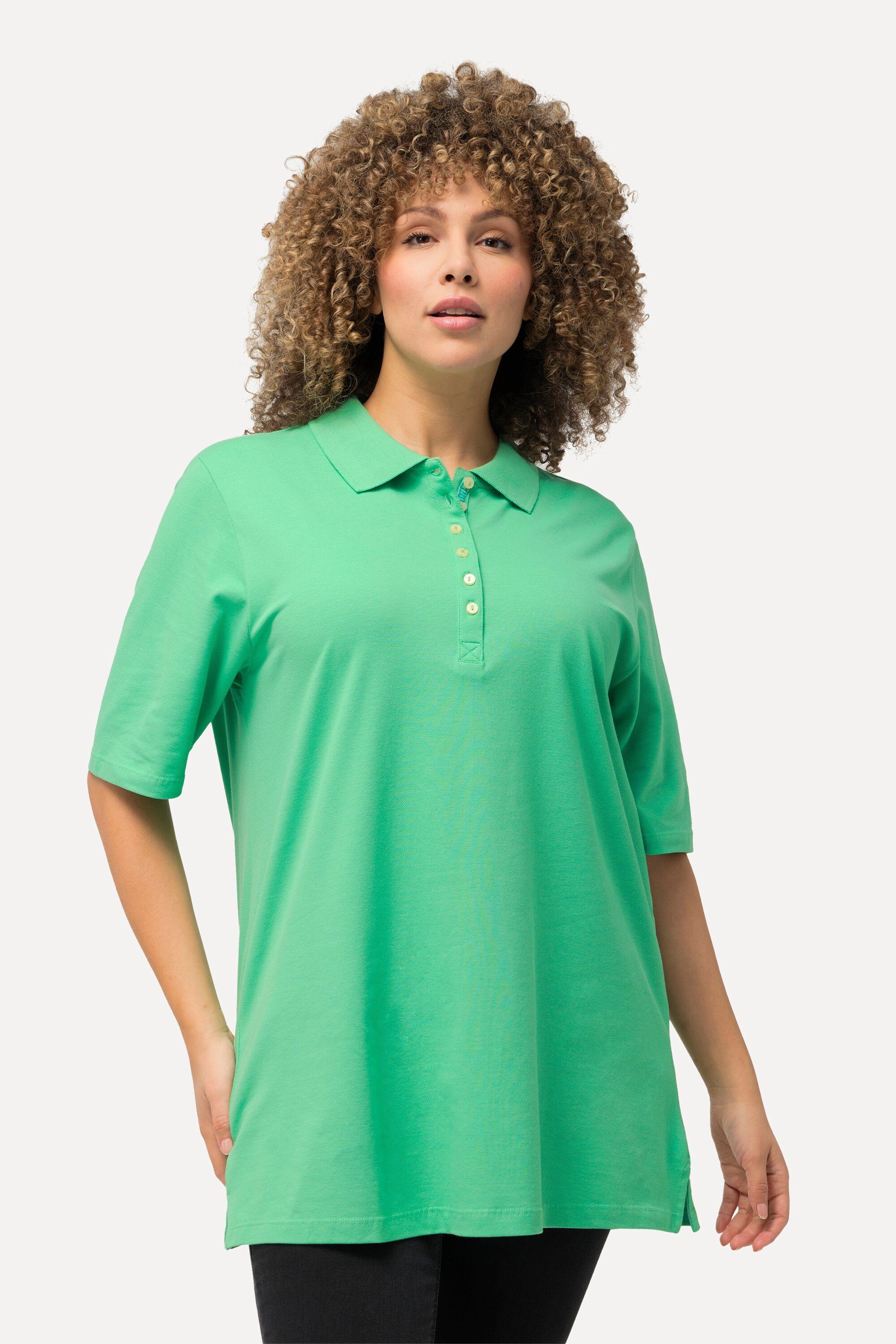 Ulla Popken T-Shirt Poloshirt Piqué Polokragen günstig online kaufen