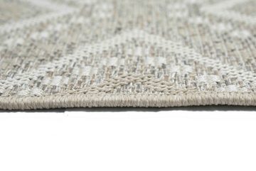 Outdoorteppich In- & Outdoor Teppich Sisal Optik Rautenmuster – beigefarben, TeppichHome24, rechteckig, Höhe: 5 mm