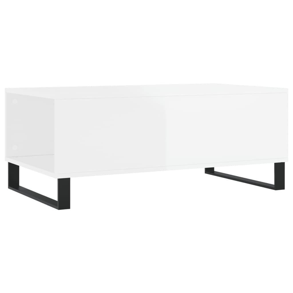 | vidaXL Hochglanz-Weiß 90x50x36,5 Hochglanz-Weiß Couchtisch Couchtisch Hochglanz-Weiß Holzwerkstoff (1-St) cm