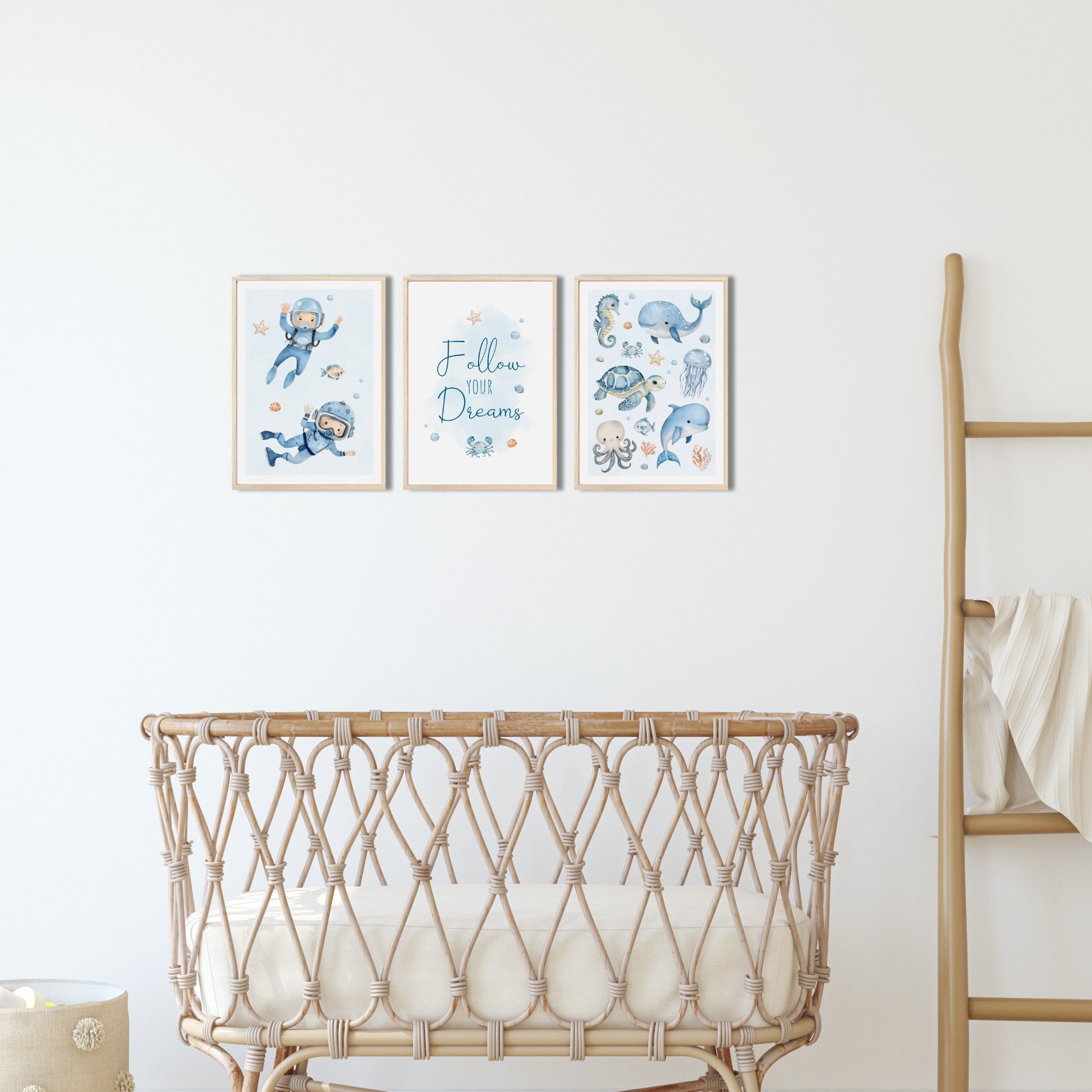 MeinBaby123® Poster Kinderzimmer Meerestiere,  Kinderzimmer Deko, günstig online kaufen