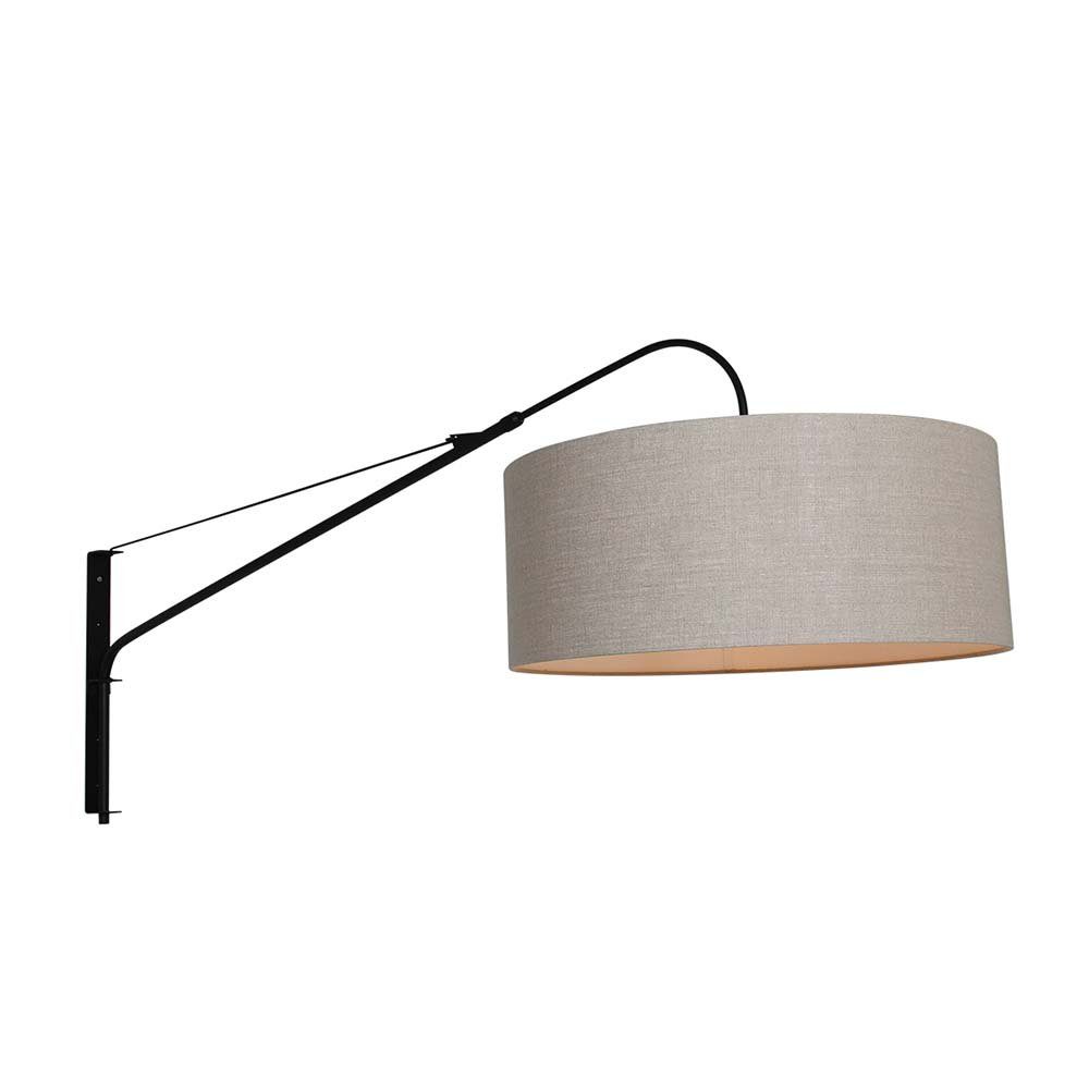 Steinhauer LIGHTING Wandleuchte, Leuchtmittel nicht inklusive, Wandleuchte Lampe Schlafzimmerleuchte grau Textil schwarz Leseleuchte