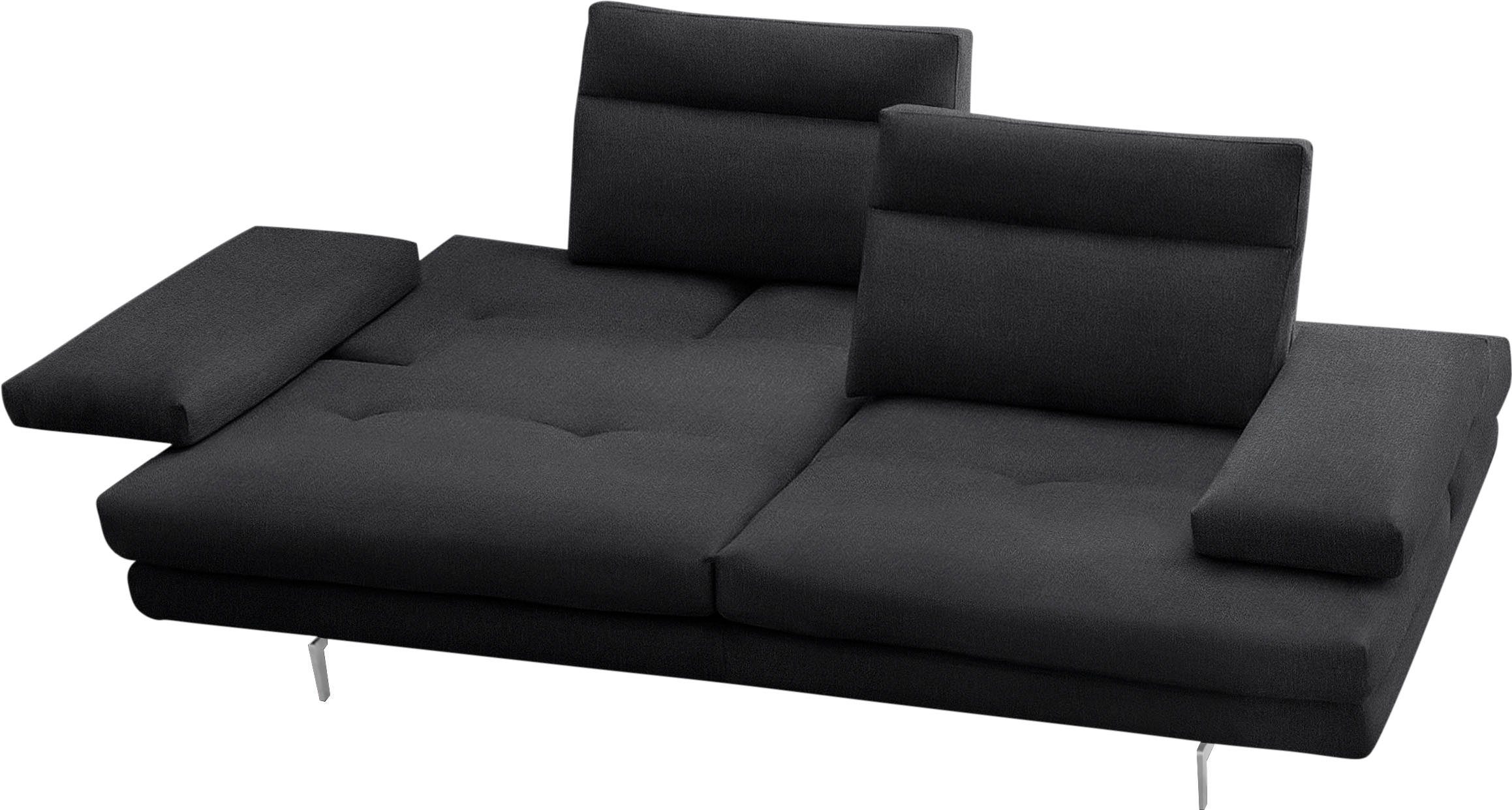 CALIA ITALIA 3,5-Sitzer Toby Wing, 228 cm breit, Designsofa mit erstklassigem Sitzkomfort, inklusive Sitztiefenverstellung, Füße in Chrom glänzend