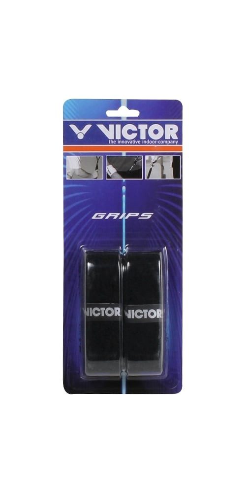 VICTOR Griffband Overgrip Frottee Grip (Übergriffband) schwarz - 2 Stück in Blister