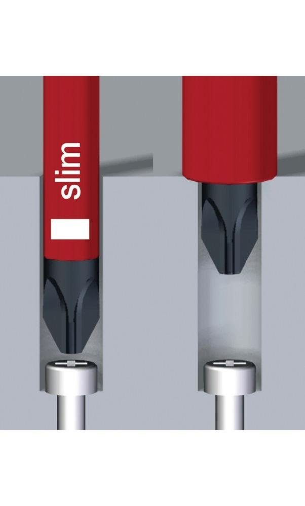 Wiha slimBit Wechselklingensatz Power Bit-Schraubendreher 6-teilig electric Schlitz/6Kt.