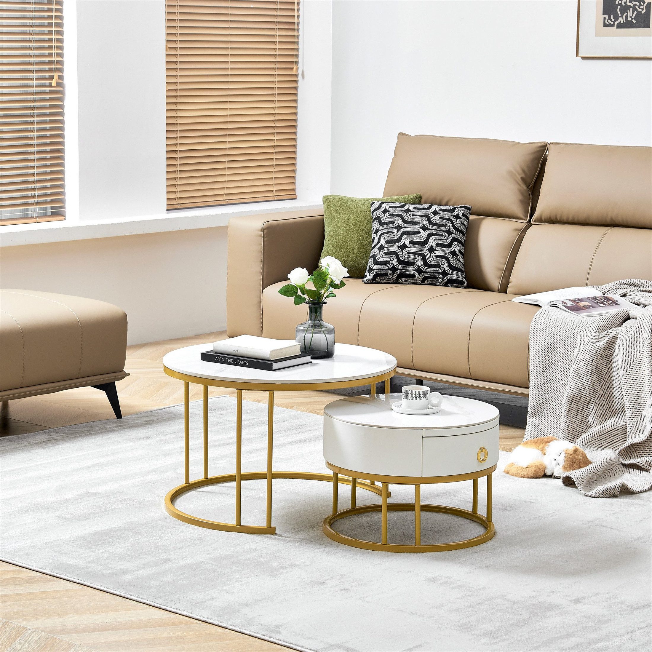 OKWISH Couchtisch Kaffeetisch Wohnzimmertisch Sofatisch Satztisch günstig online kaufen