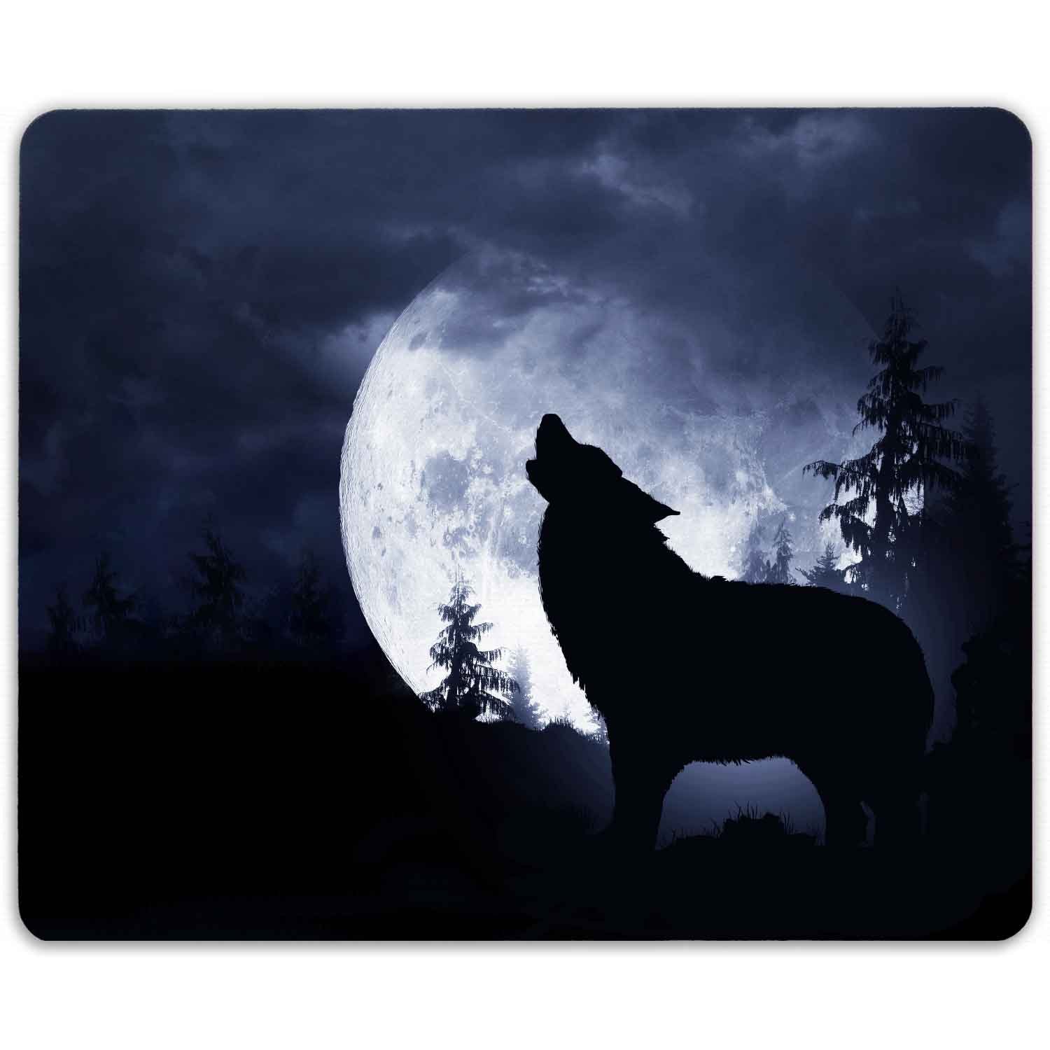 GRAVURZEILE Mauspad im Wolf Design - Bedrucktes Mousepad -, Geschenk für Familie & Freunde