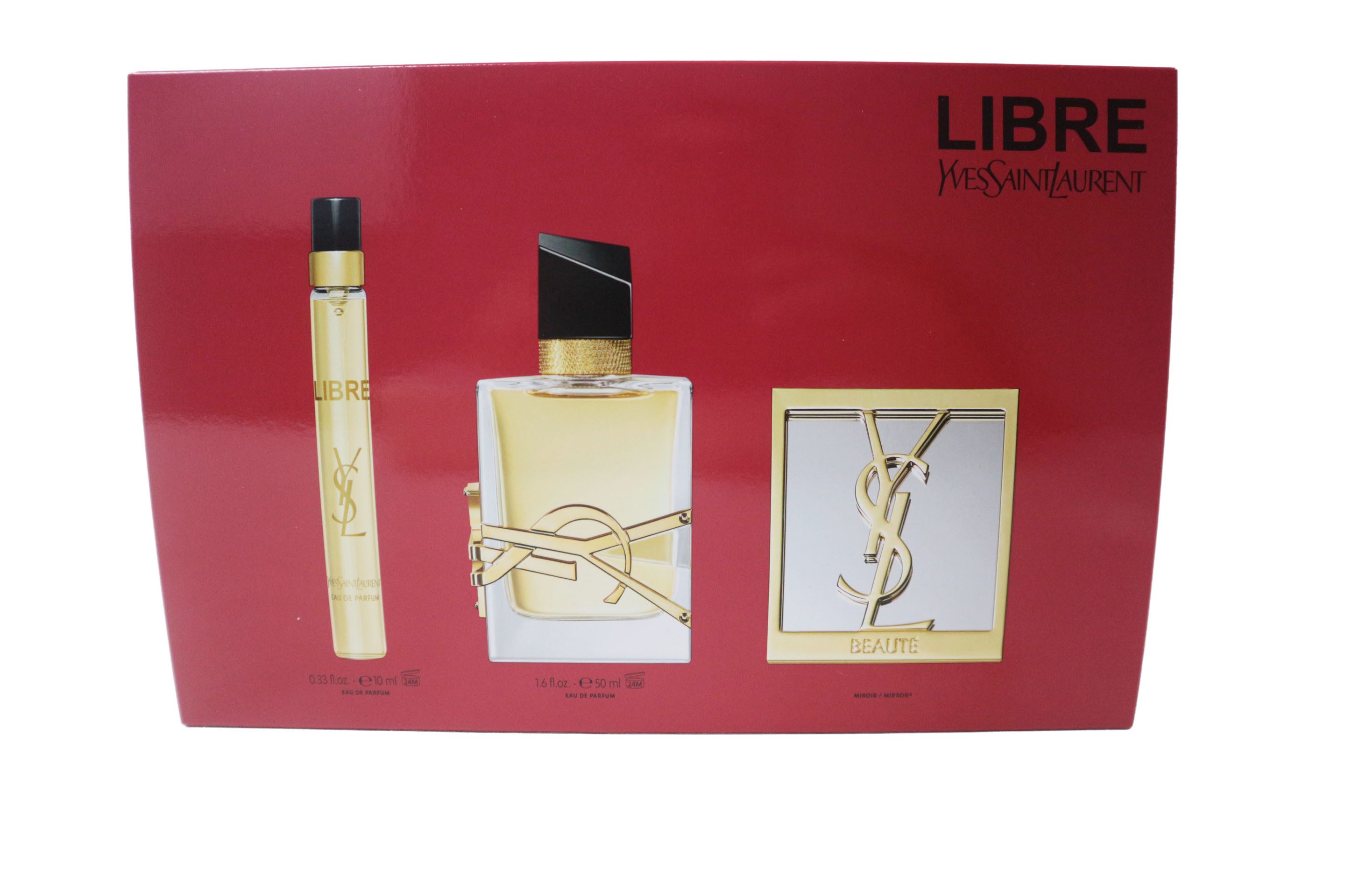 YVES SAINT LAURENT Duft-Set LIBRE FOR HER, 3-tlg., Geschenkset: EDP 50ml + Travelspray 7,5 ml und Taschenspiegel
