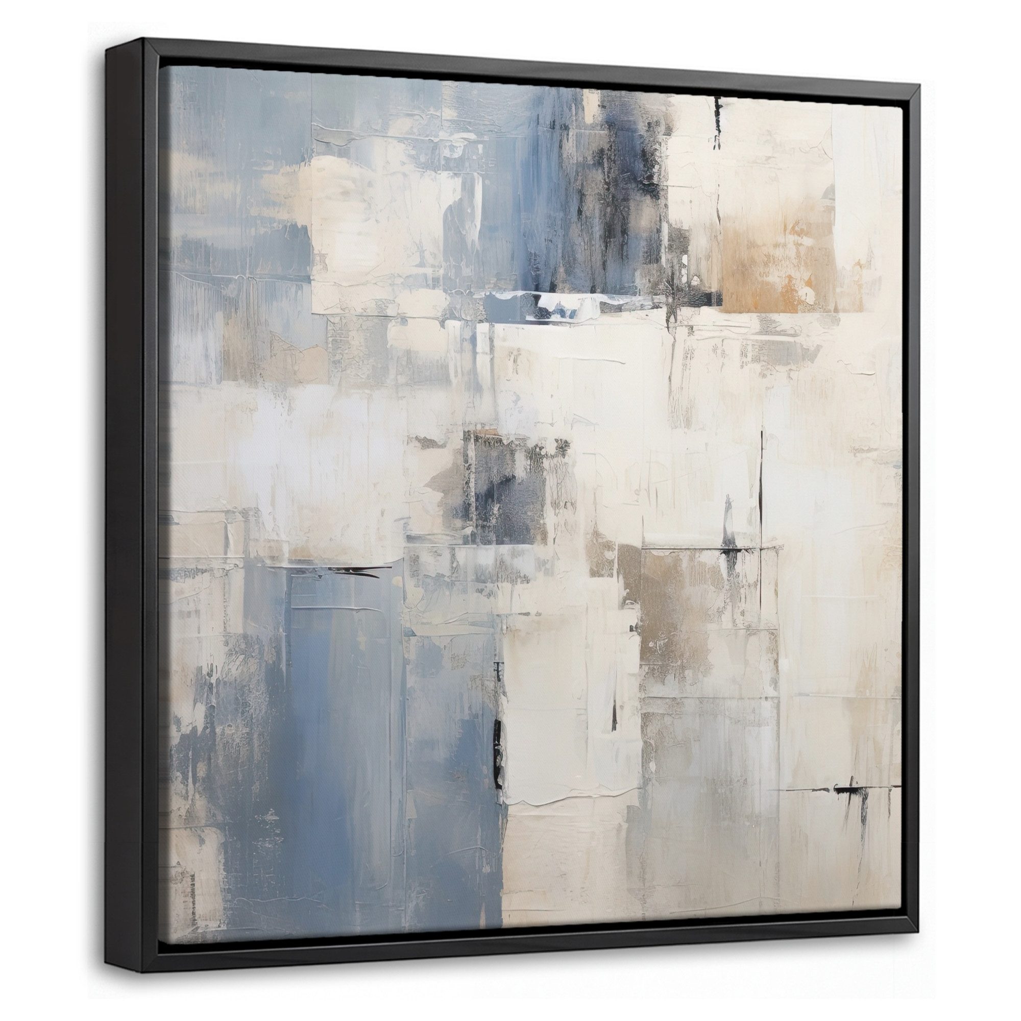 OnlyWow Leinwandbild mit Rahmen - Aquarell - Abstrakt - Kunst, Fotodruck (1 St), Leinwand Bilder Klein, Wand Dekoration Aesthetic 20x20cm