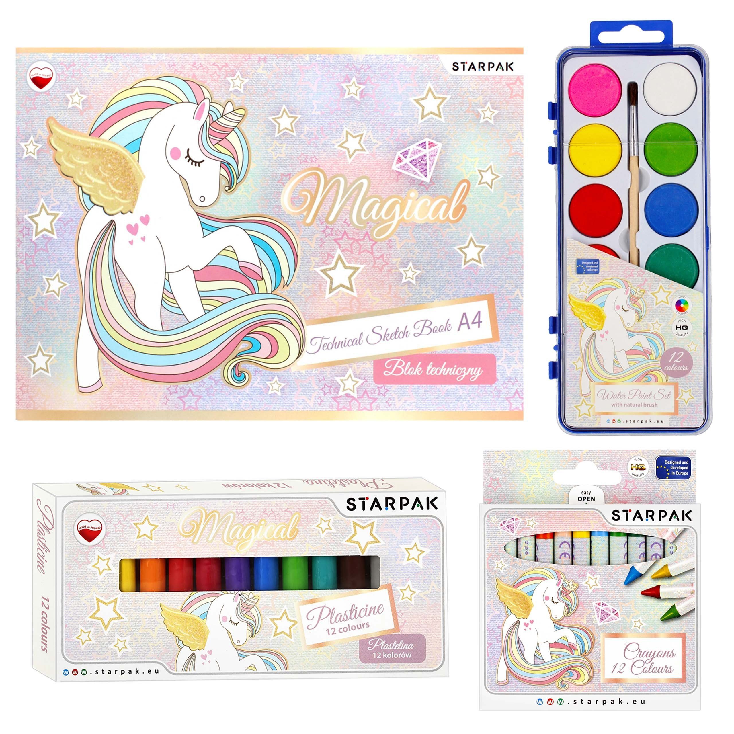 Kreativset Einhorn-Kunstset, Schulbedarf