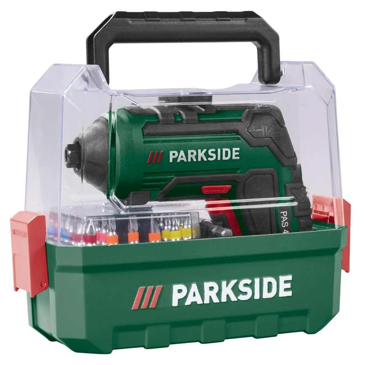 Parkside Akku-Bohrschrauber PARKSIDE 4 V Akku-Schrauber PAS 4 - mit Zubehör