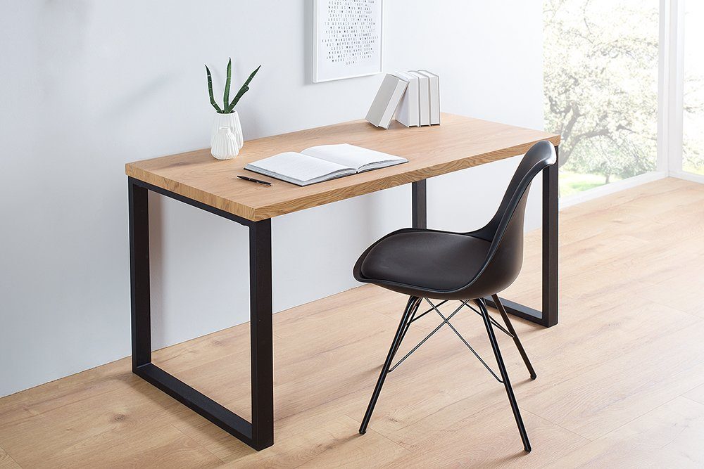 riess-ambiente Schreibtisch Holzwerkstoff Arbeitszimmer OAK natur Office · / Metall Home · DESK · Industrial · 120cm schwarz
