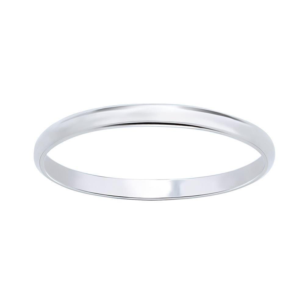 BUNGSA Fingerring Ring klassisch schmal aus 925 Silber Unisex (Ring, 1-tlg), Damen Herren