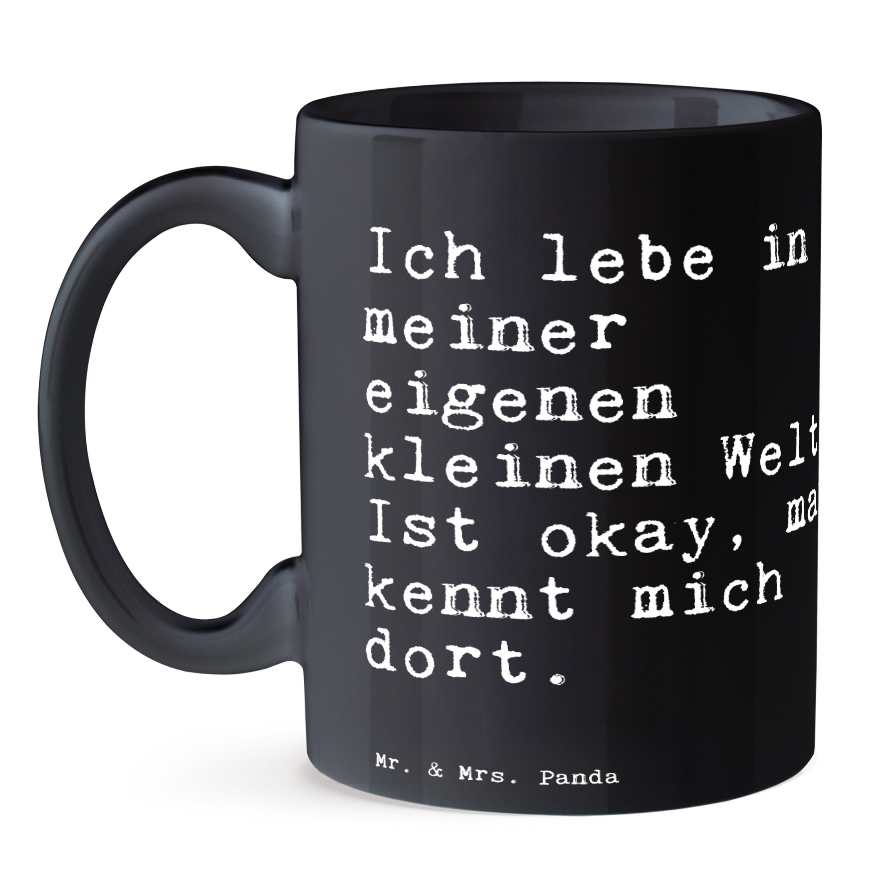 Mr. & Einhörner, - Keramik - Geschenk, Schwarz Panda Mrs. Büro, Schwarz Einhorn, meiner... lebe Ich in Tasse