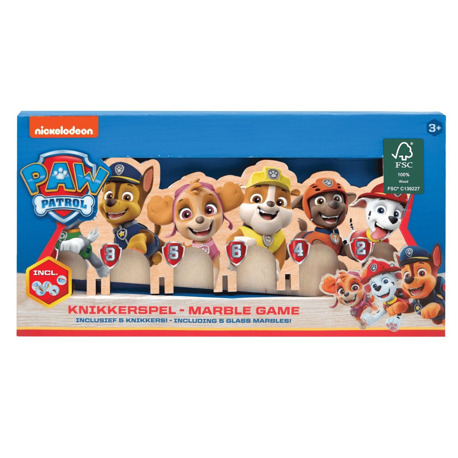PAW PATROL Kugelbahn Murmelspiel aus hochwertigem Holz für Kinder