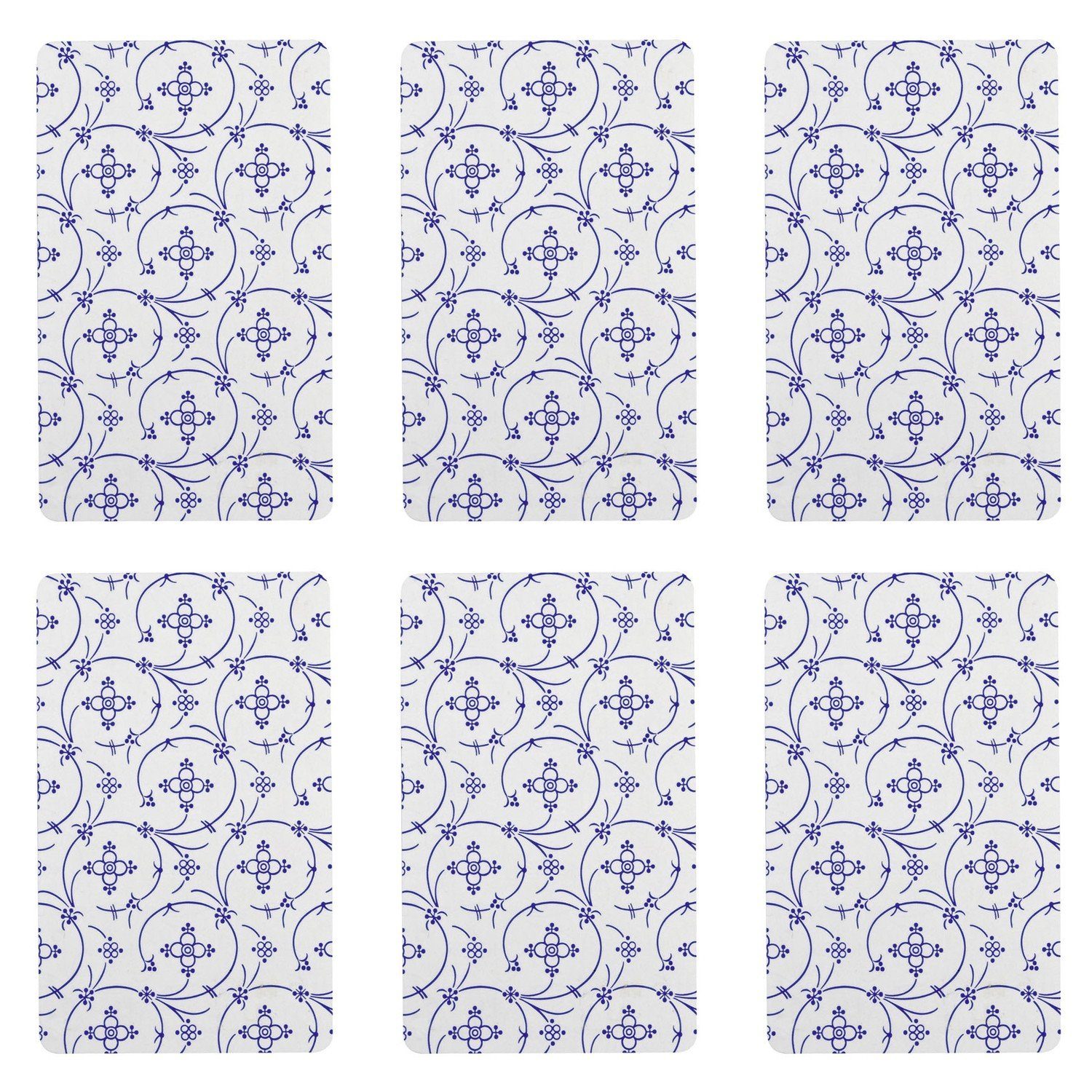 RICOLOR Schneidebrett Frühstücksbrettchen Indisch Blau, HPL, 23,5 x 14,5 cm (6er Pack)