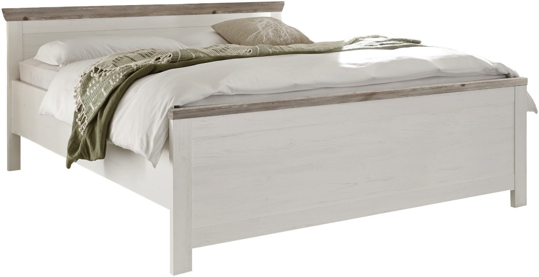 Home affaire Bett Florenz Doppelbett Landhausstil Bettgestell (100,140 oder 180/200cm), aus FSC®-zertifiziertem Holzwerkstoff, in 3 Breiten