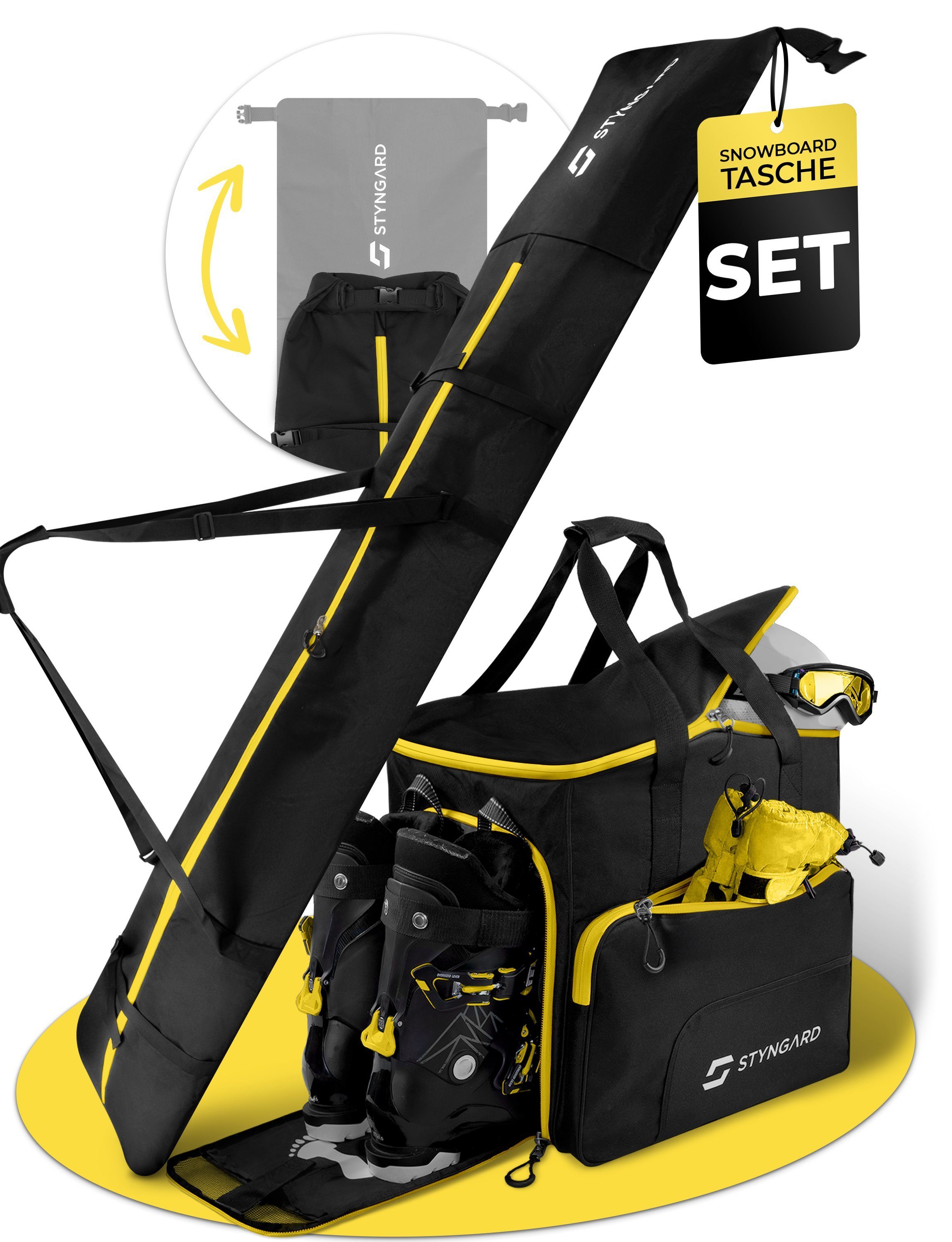 Styngard Skitasche CALGARY (Boardbag Snowboard), Snowboardtasche Set mit Stiefeltasche