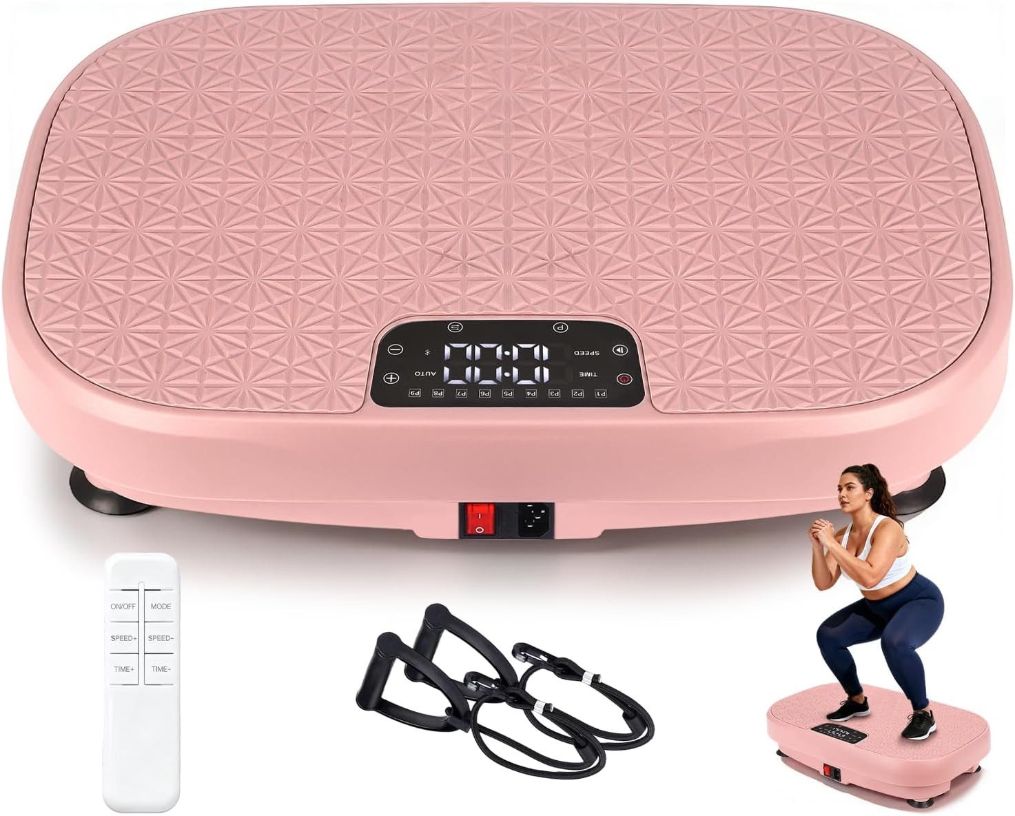 Nettlife Vibrationsplatte bis 150kg 9 Trainingsprogramme 199 Intensitätsstufen, 200 W, Vibration Plate Bluetooth Fitnessgeräte Zuhause Max. Belastung 150 KG