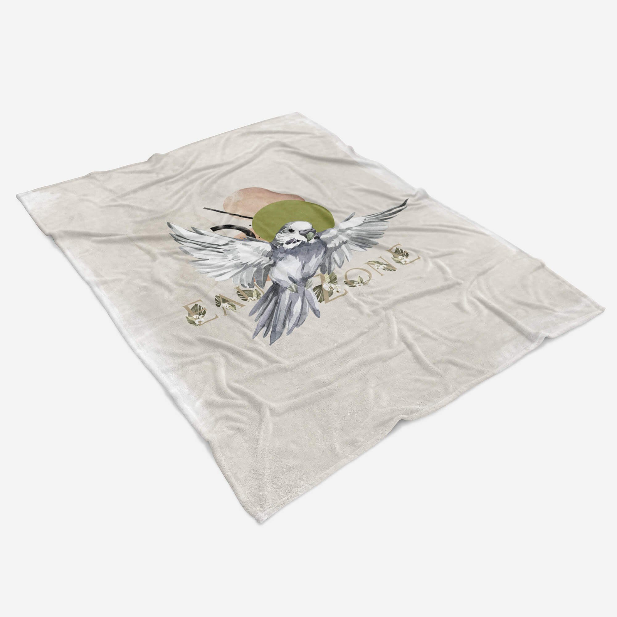 Sinus Art Handtücher Handtuch Strandhandtuch Wellensittich Handtuch Baumwolle-Polyester-Mix Einzigartig, (1-St), Kuscheldecke Kunstvoll Schön Vogel Saunatuch