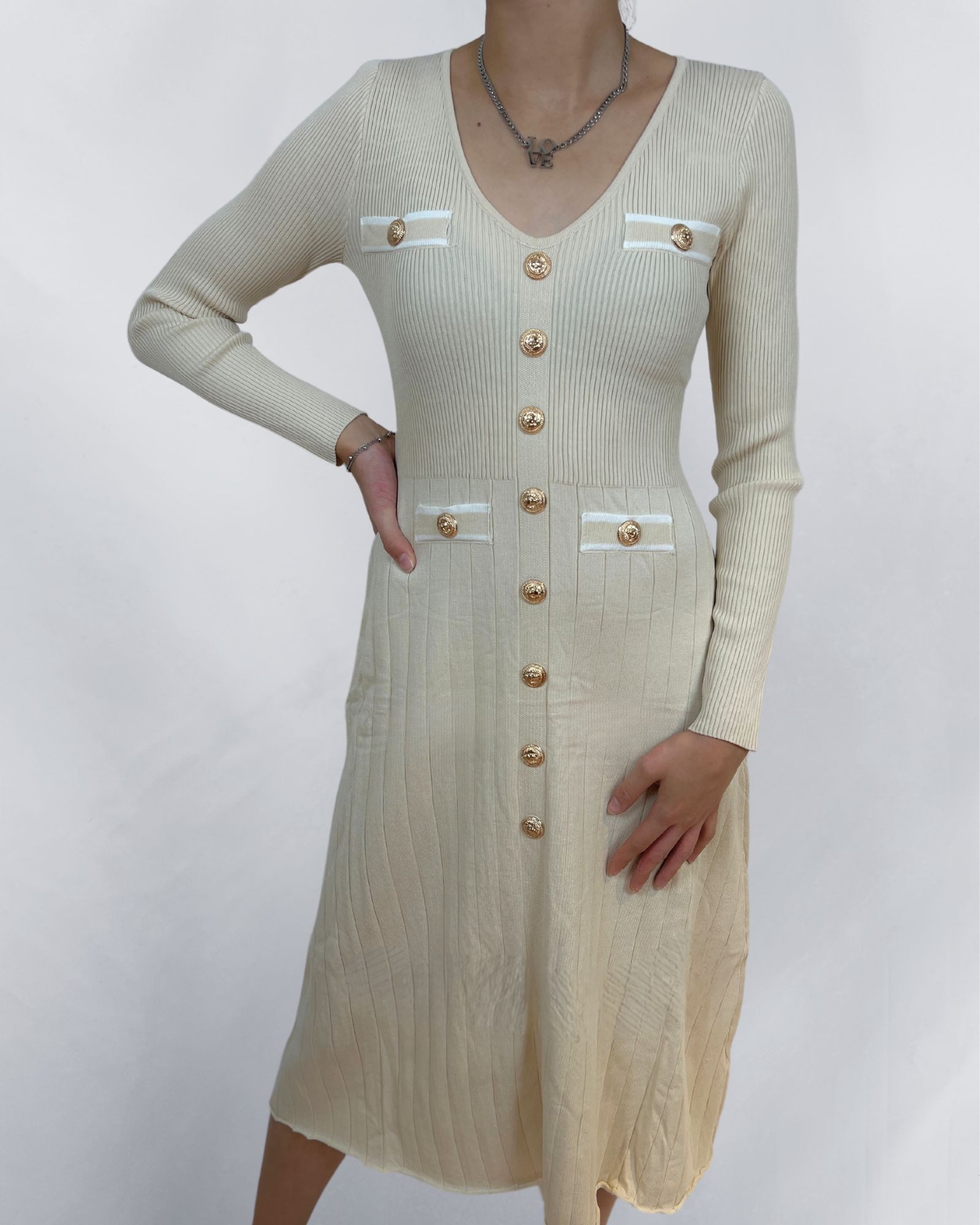 ITALY VIBES Strickkleid NORITA - Strickkleid - Kleid mt Knopfleiste - Langa günstig online kaufen