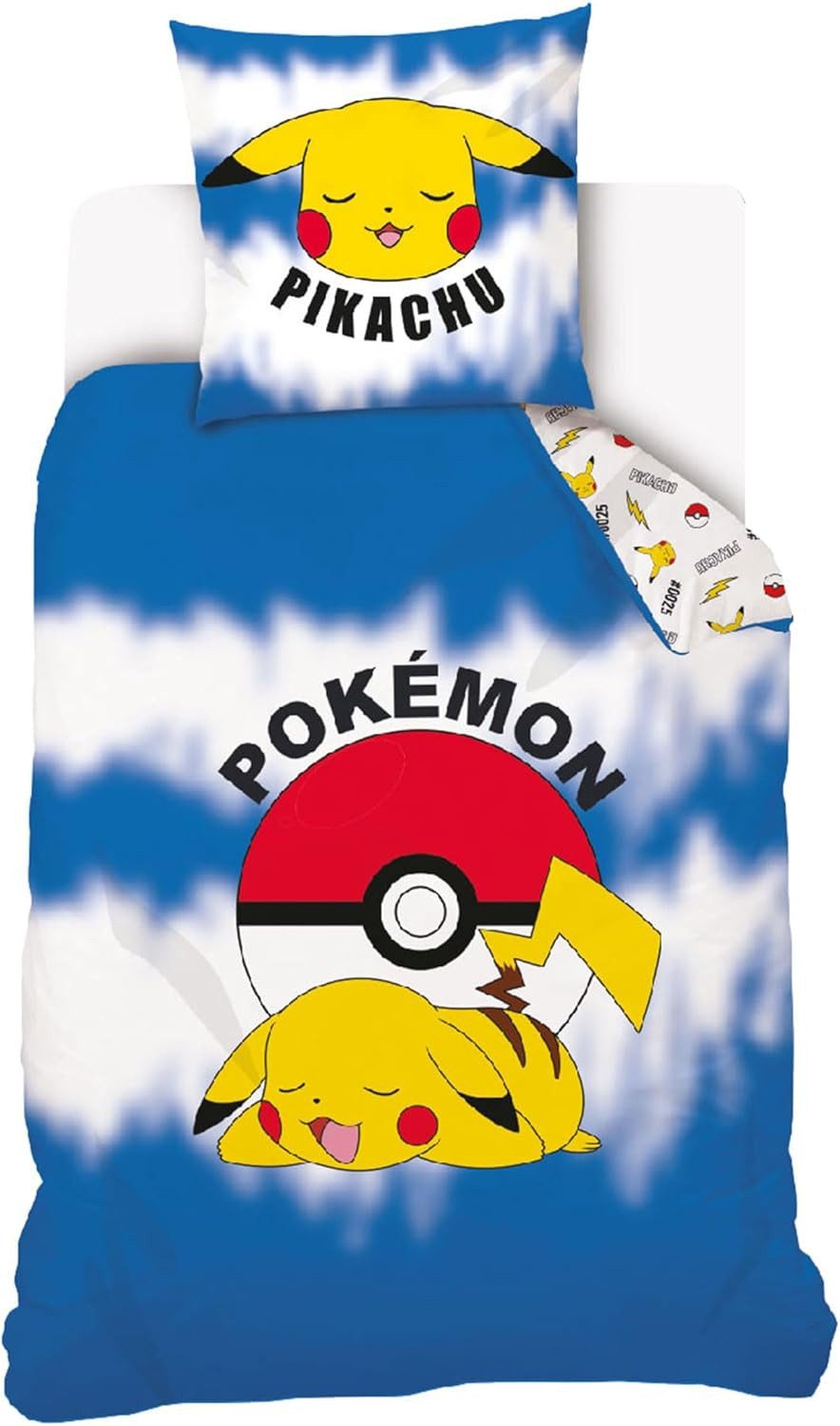 Javoli.com Kinderbettwäsche Pokemon Kinderbettwäsche 140×200 cm, 70×90 cm Baumwolle 100%, 2 teilig, 100 % Baumwolle