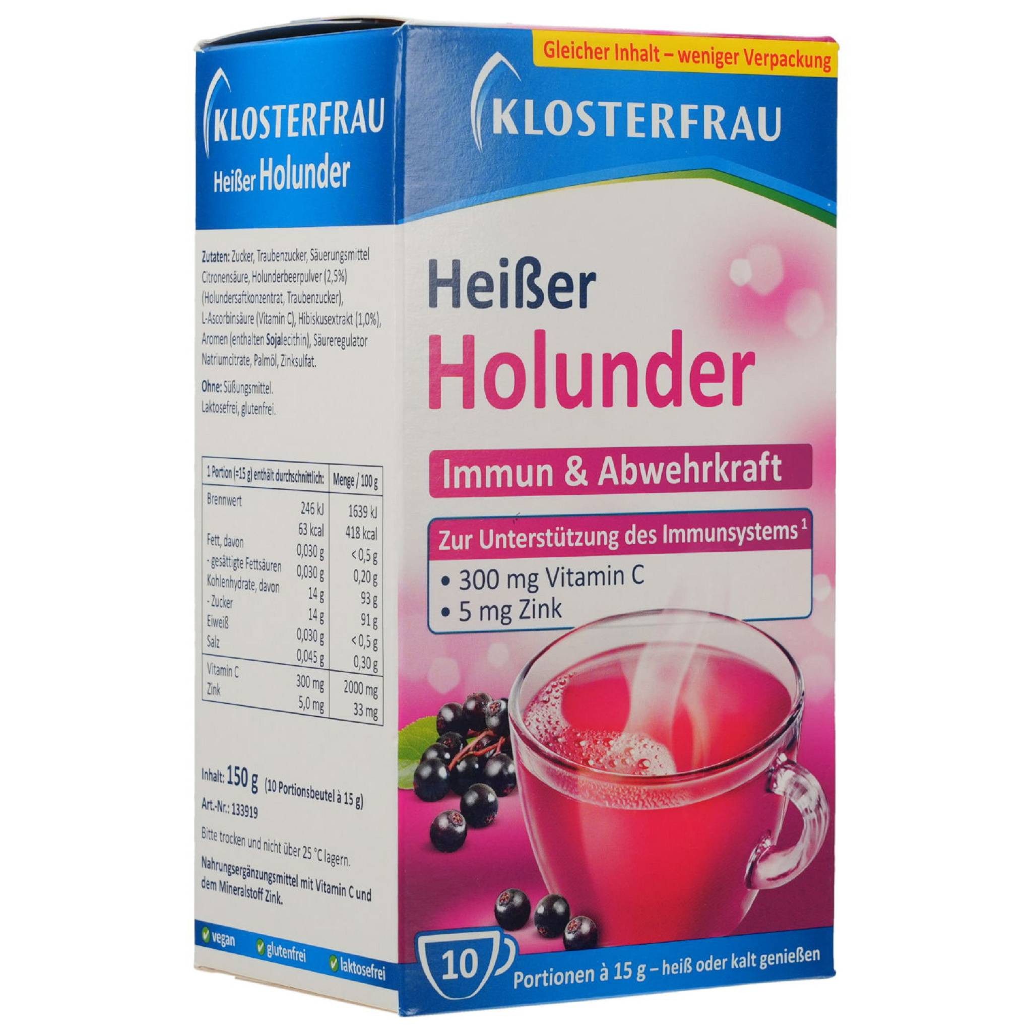 Klosterfrau Tee Broncholind heißer Holunder Granulat