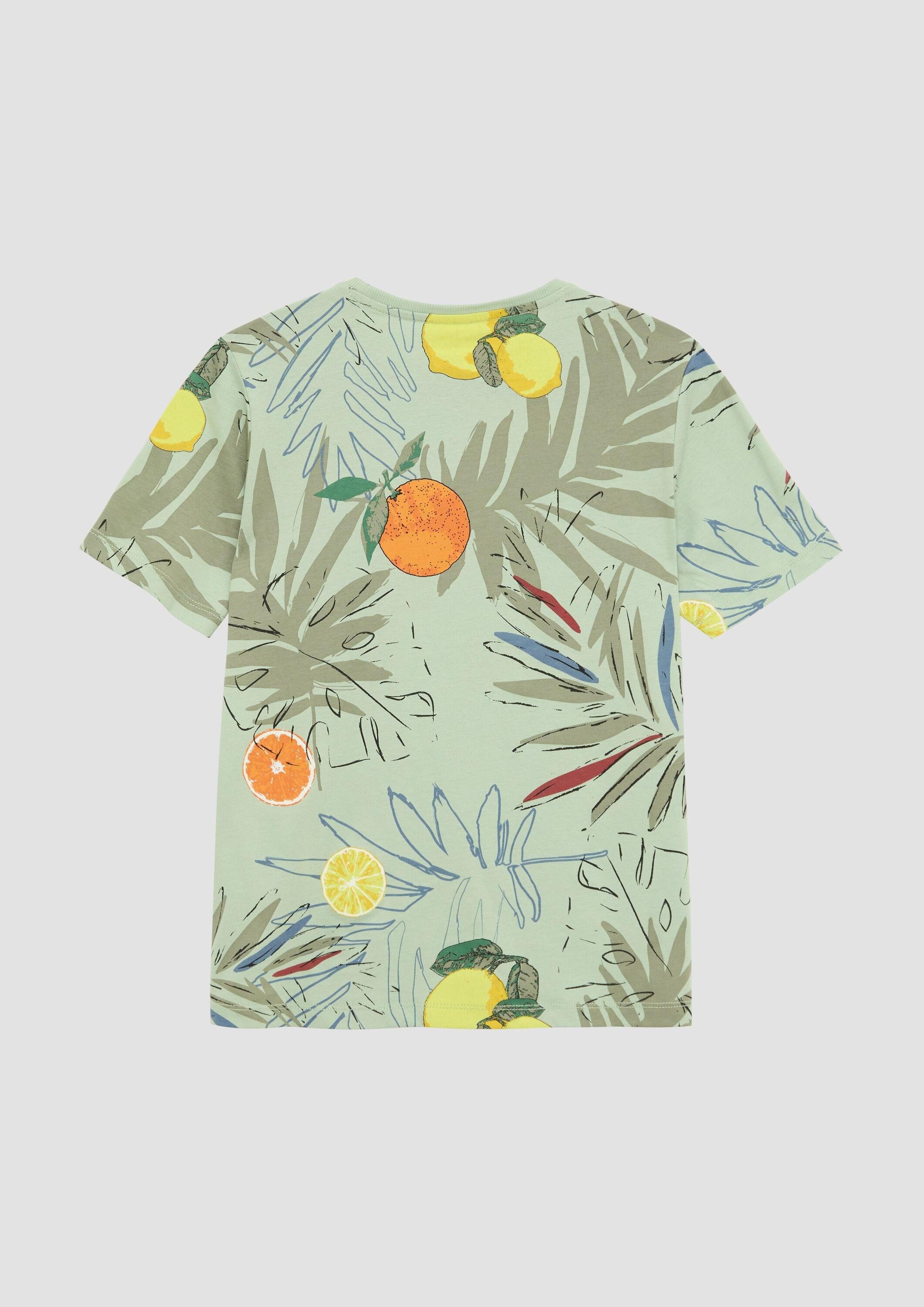 s.Oliver Kurzarmshirt T-Shirt T-Shirt mit All-over-Print