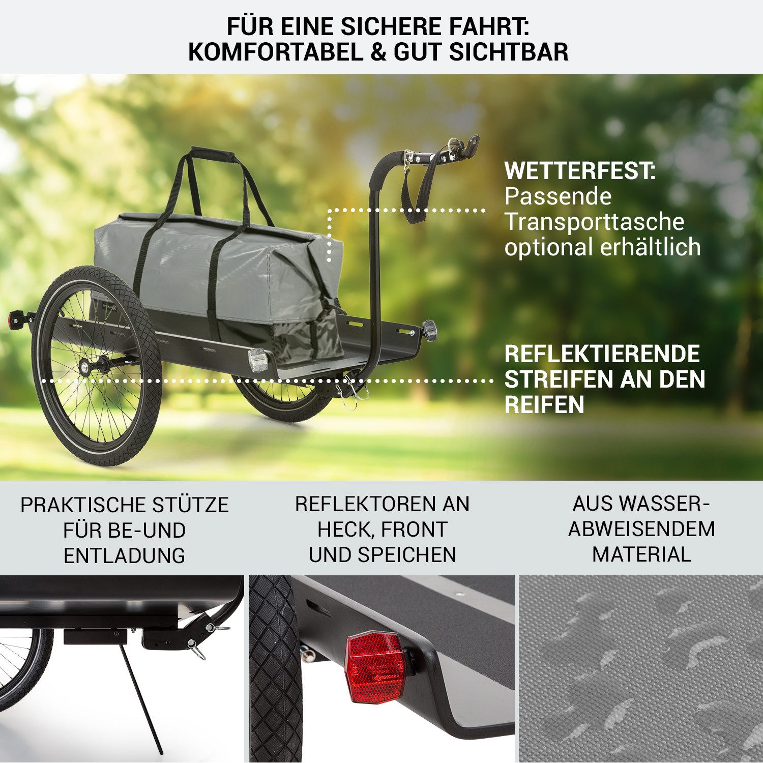 KLARFIT Fahrradkinderanhänger Companion Travel L Lastenanhänger