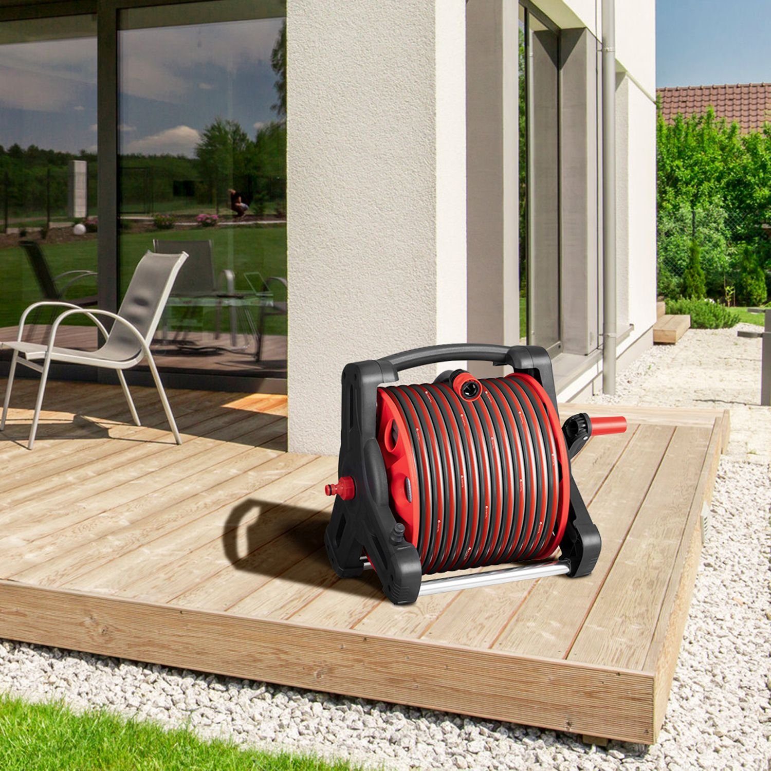 Juskys Schlauchtrommel Basic, 30 m, Multifunktionsbrause, günstig online kaufen