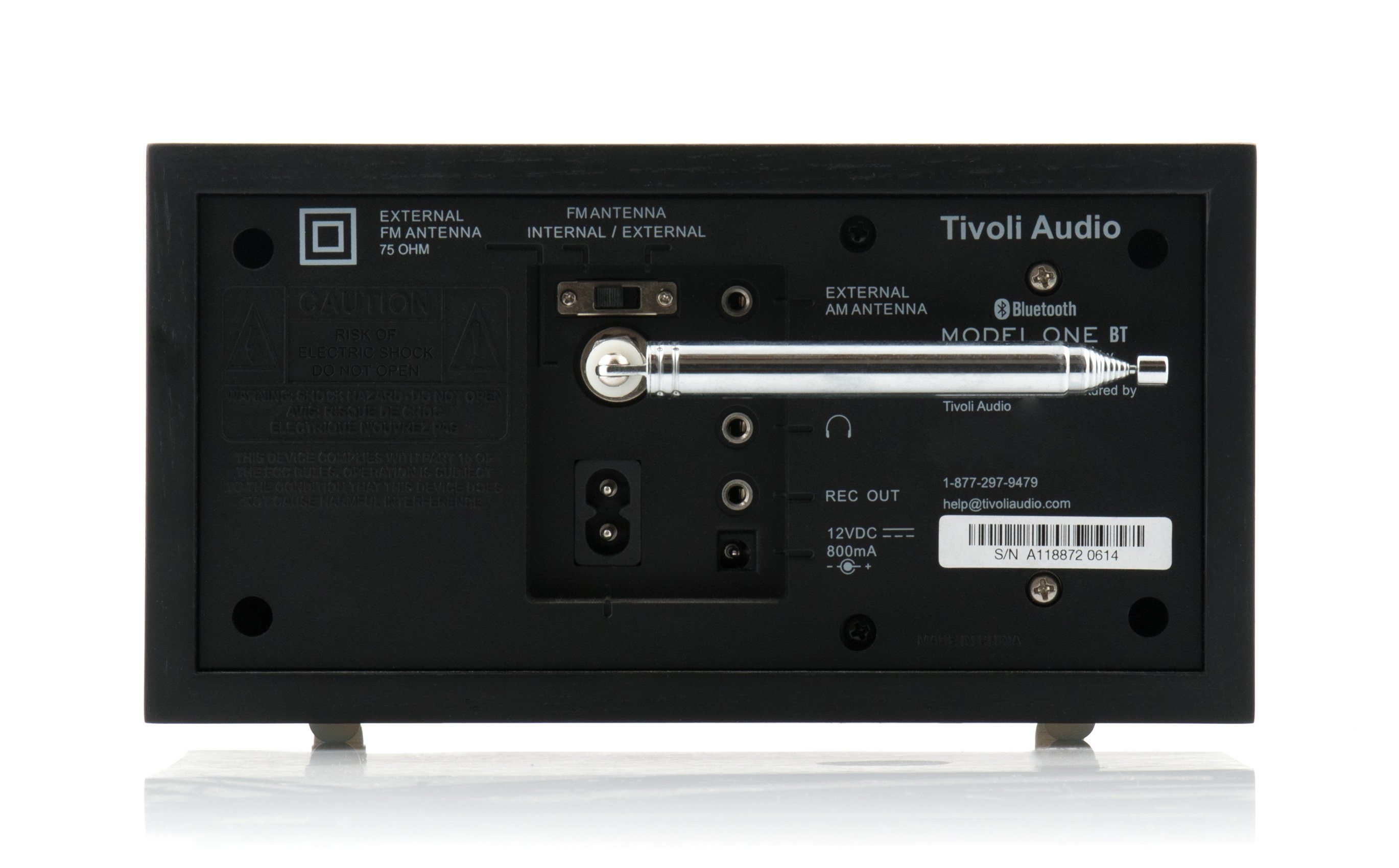 Retro-Optik, Audio (FM-Tuner, Echtholz-Gehäuse, BT One Küchen-Radio) Model Bluetooth, Tisch-Radio, Tivoli Schwarz/Schwarz UKW-Radio