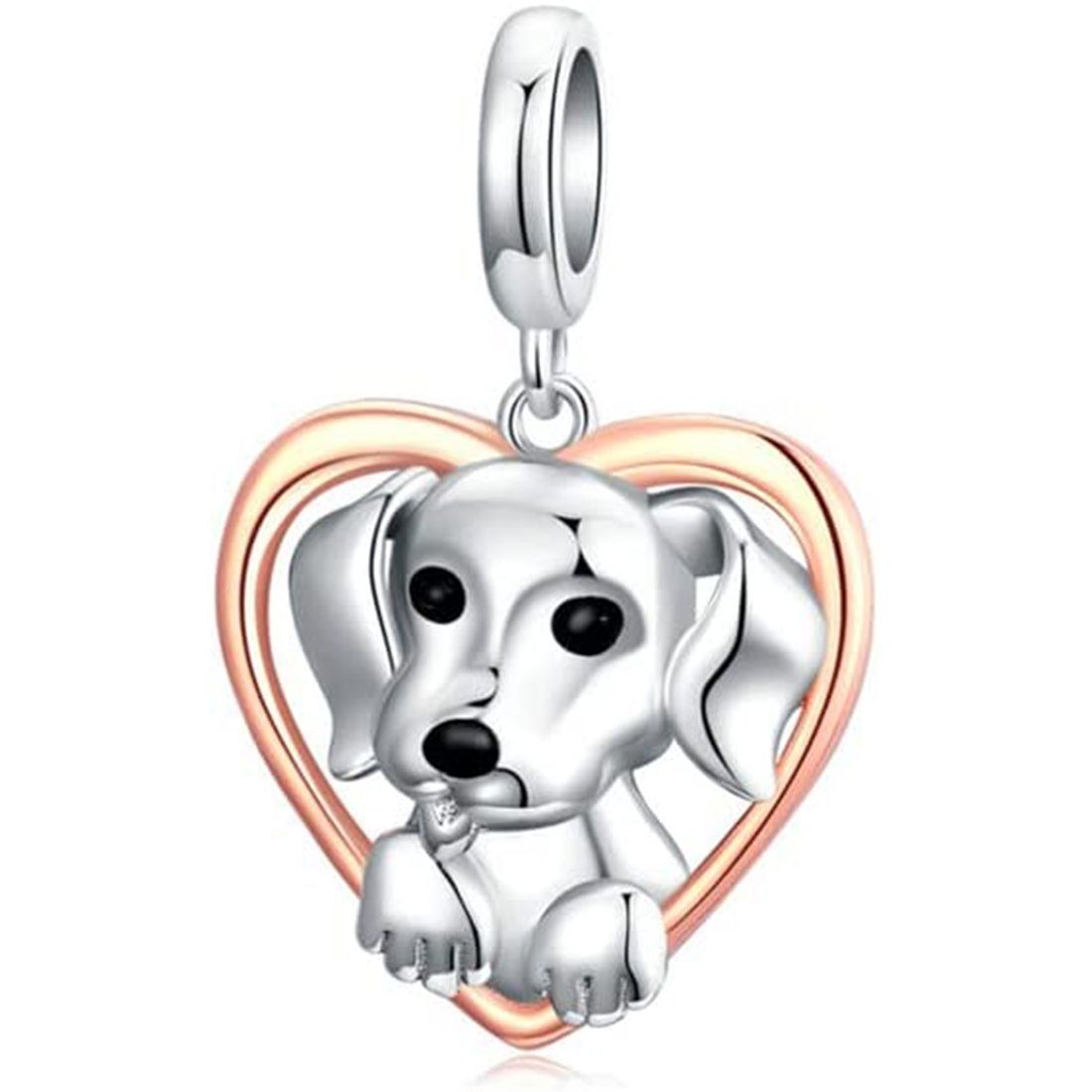 S925 Tag Dogs Anhänger Haiaveng Sterling Animal Bead, Dog Anhänger Silber Armbänder Halskette Armbänder für