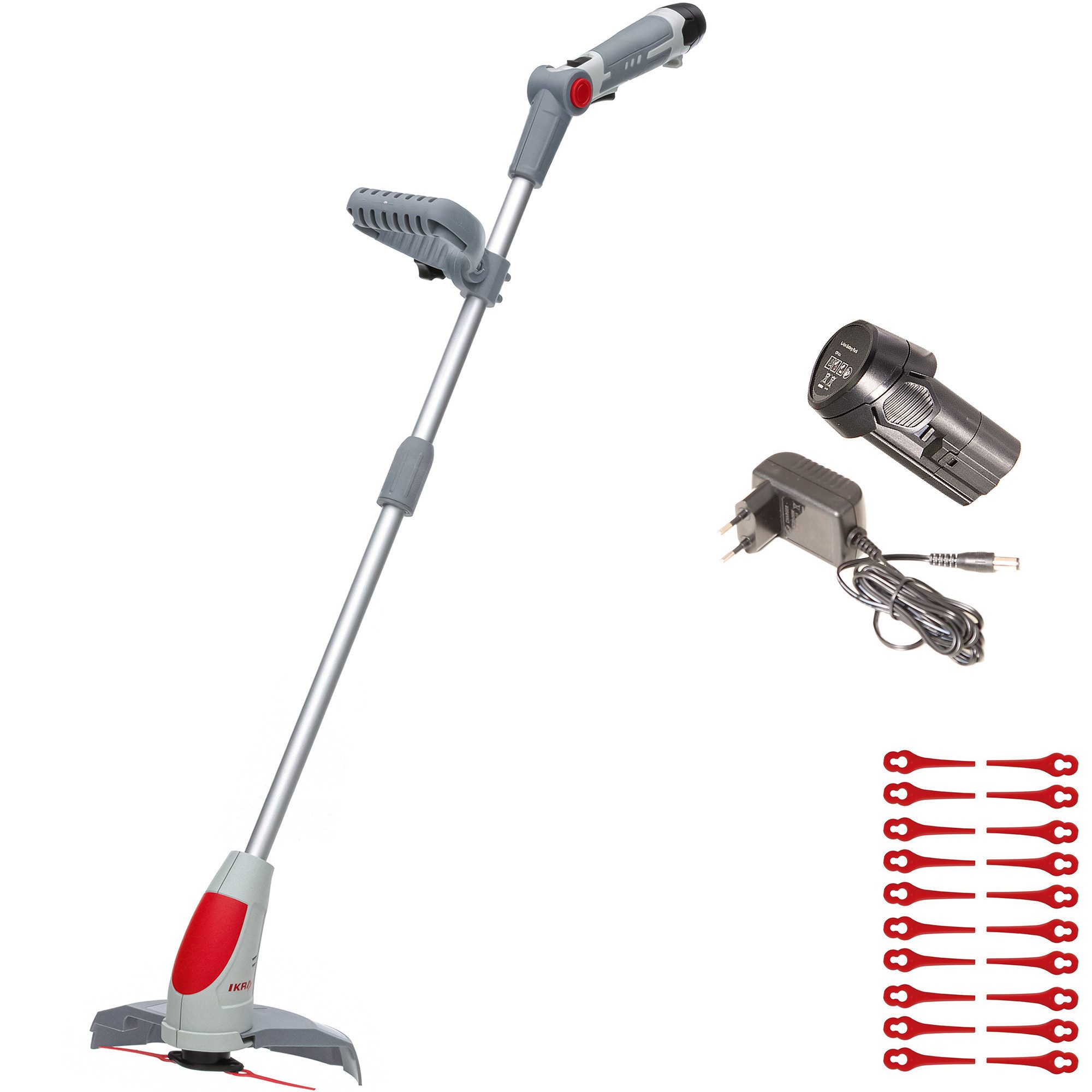ikra GmbH Akku-Rasentrimmer IART 1224, 24 cm Arbeitsbreite Messer, 12 Volt-Akku / Kompakt & Leicht: Nur 1,5 kg Gewicht