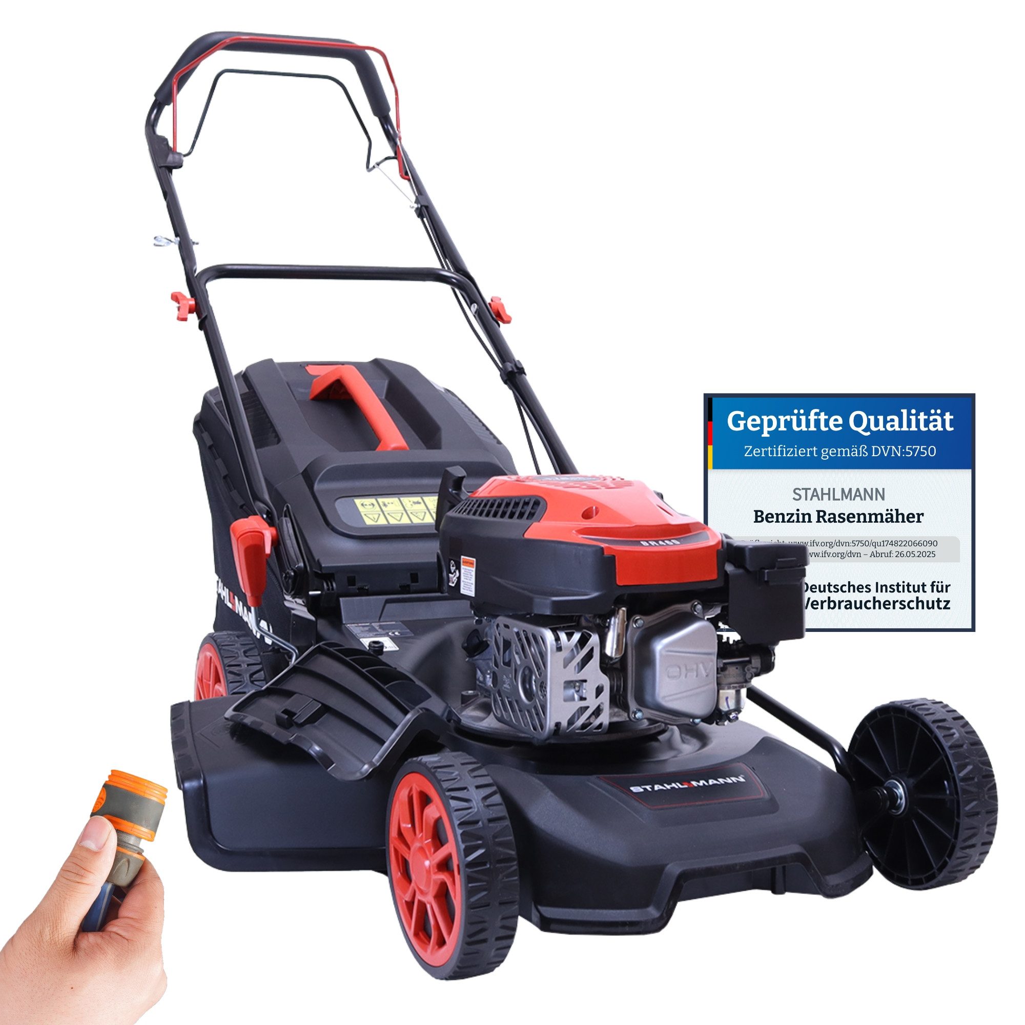 Stahlmann Benzinrasenmäher Rasenmäher Benzin mit Antrieb BR460 – 5,4PS (4,0 günstig online kaufen