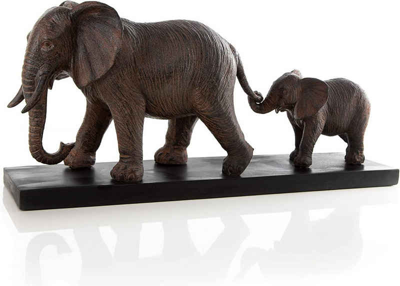 Logbuch-Verlag Dekofigur Große Elefanten Dekofigur - Mutter + Elefantenbaby (1 St), 49 cm