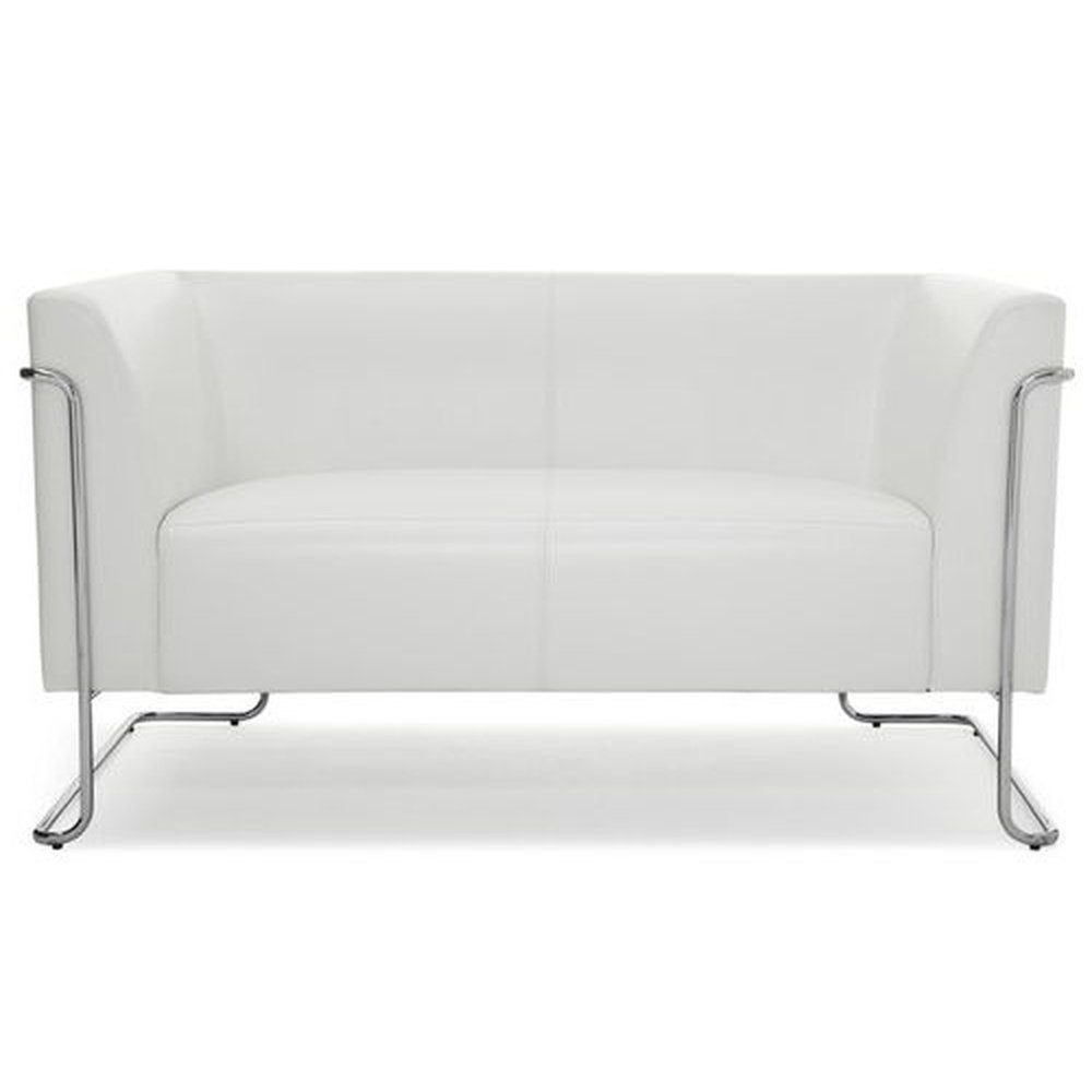hjh OFFICE Sofa Lounge Sofa CURACAO Kunstleder mit Armlehnen, 1 St, Couch, bequem gepolstert Weiß | Weiß