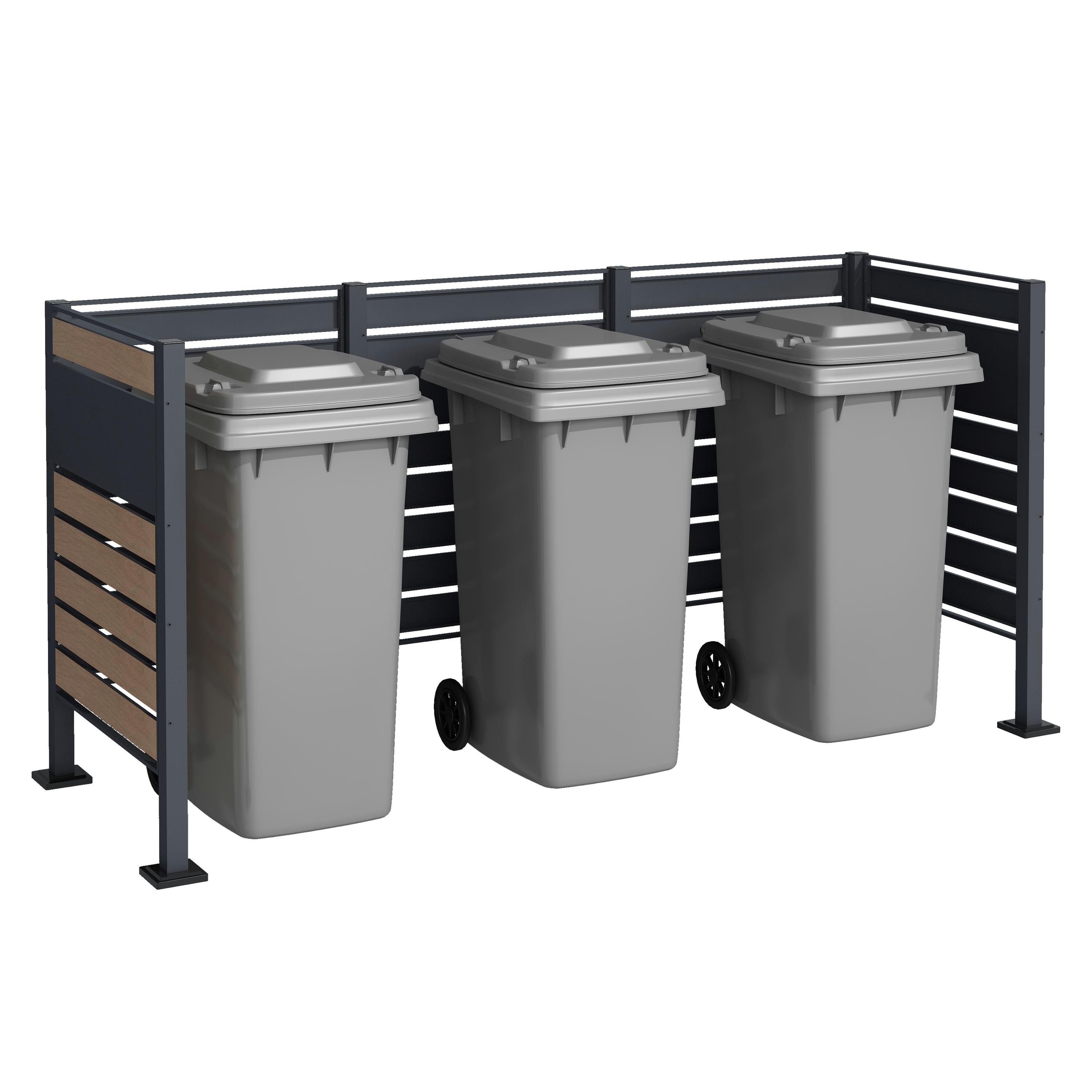 ESTEXO Mülltonnenbox Mülltonnenverkleidung 120 cm Garten Zaun 5 Sichtschutz Elemente