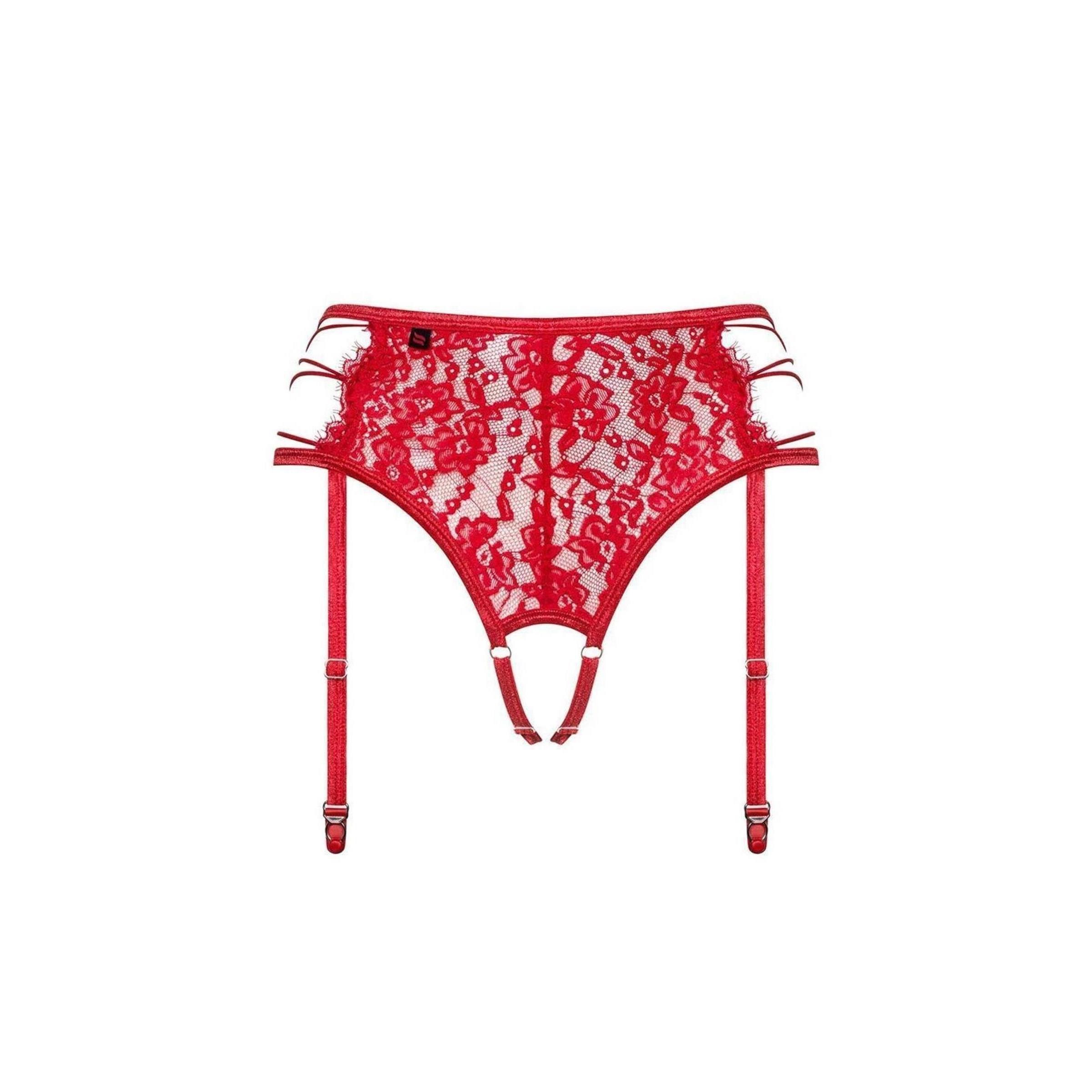 Obsessive Slip-Ouvert OB Rediosa garter belt red - (L/XL,S/M)