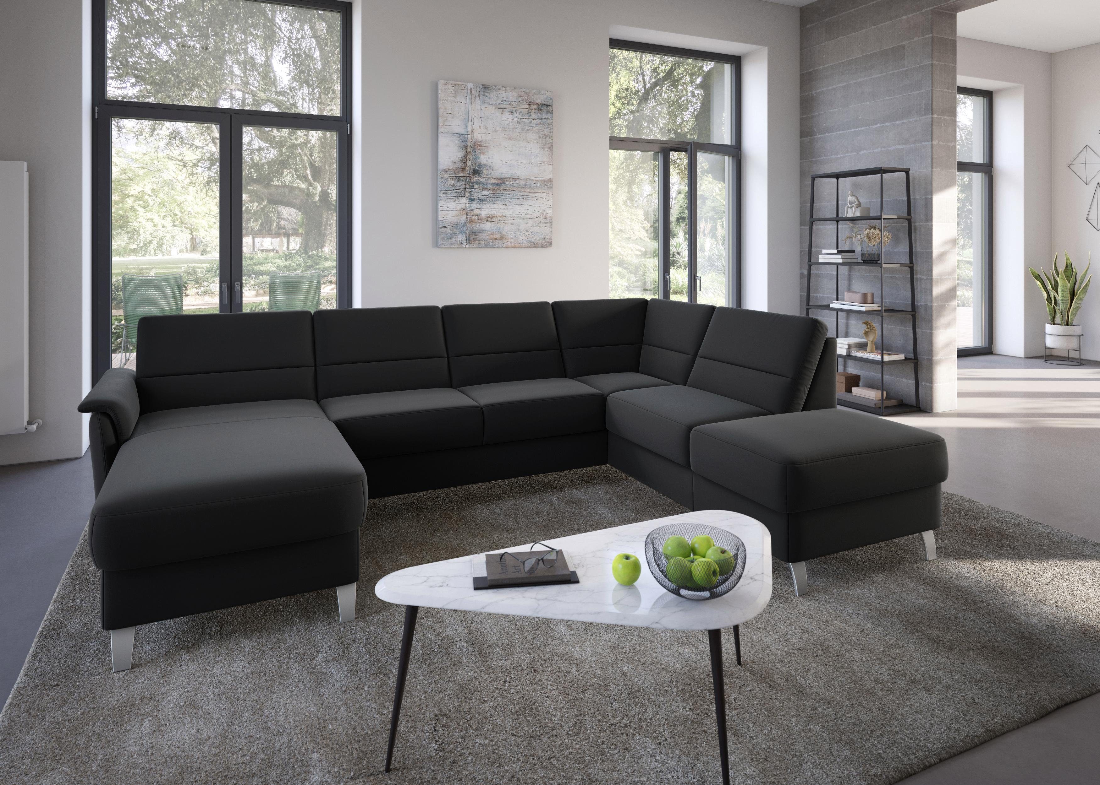 sit&more Wohnlandschaft Palmera U-Form, B: 308 cm, optional Bettfunktion & Bettkasten, Federkern