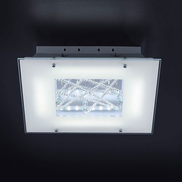 etc-shop LED Deckenleuchte, LED-Leuchtmittel fest verbaut, Warmweiß, LED 16 Watt Decken Strahler Kristall Glas Esszimmer Leuchte 4-flammig