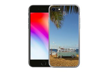MuchoWow Handyhülle Strand - Bus - Surfen, Handyhülle Apple iPhone 8, Smartphone-Bumper, Print, Handy Schutzhülle