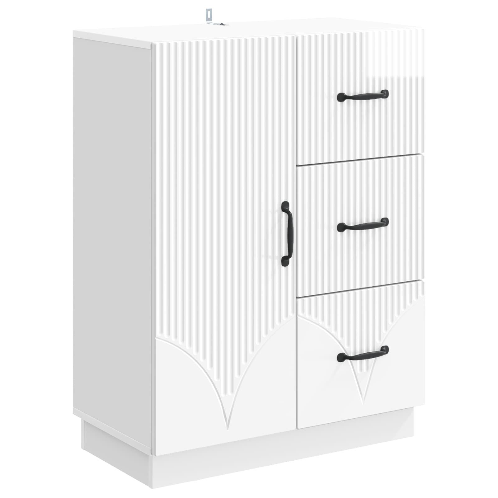 Sideboard Sideboard Hochglanz Weiß 66 x 34,5 x 87 cm Holzwerkstoff