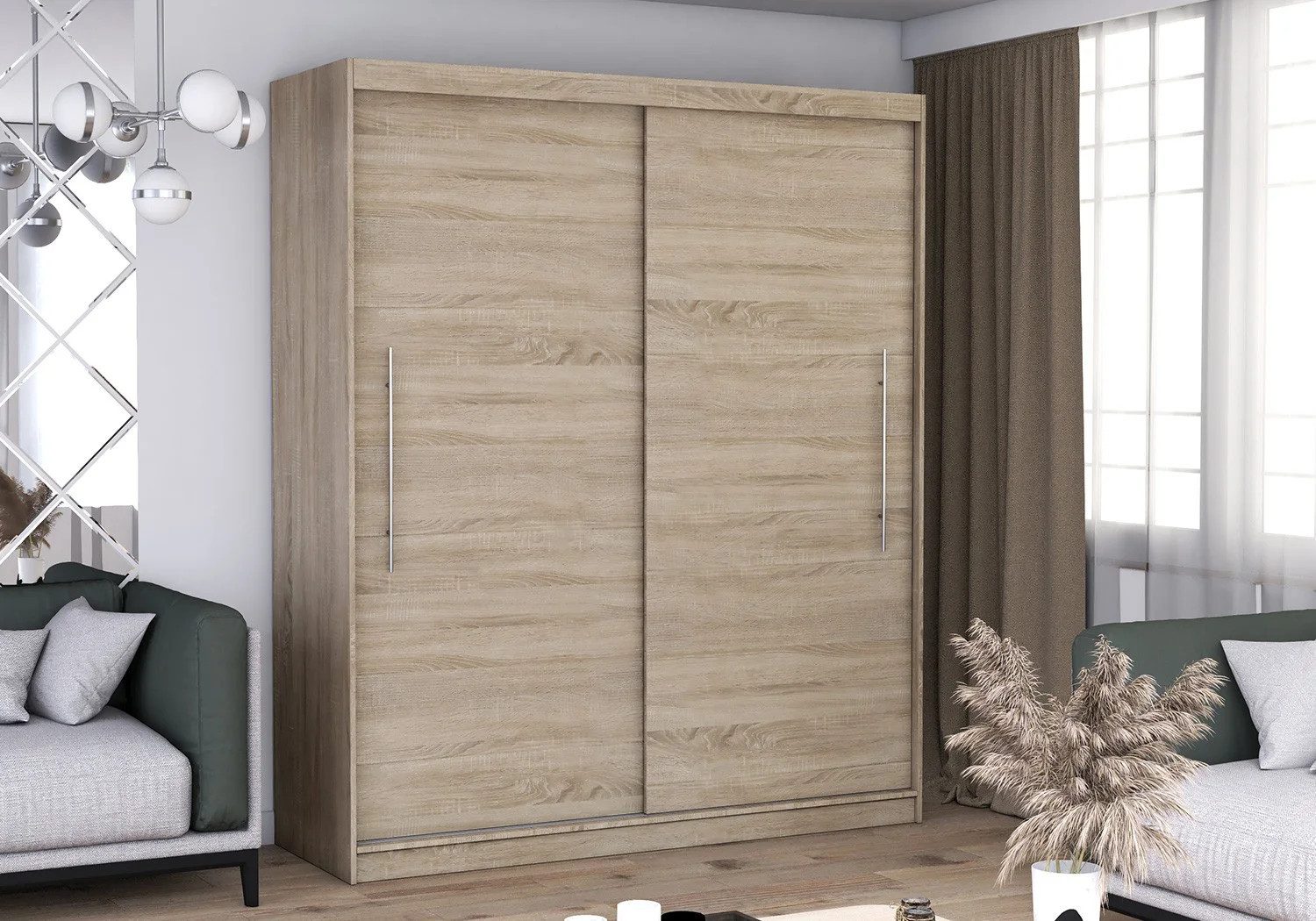 imoebel24 Schwebetürenschrank TORINO II 203 - Sonoma / Sonoma